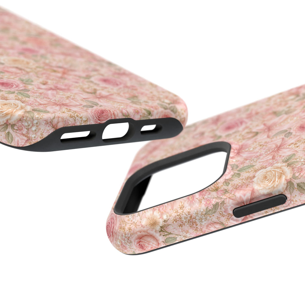 Floral Rose Pattern Magnetic Impact-Resistant Phone Case iPhone and Samsung