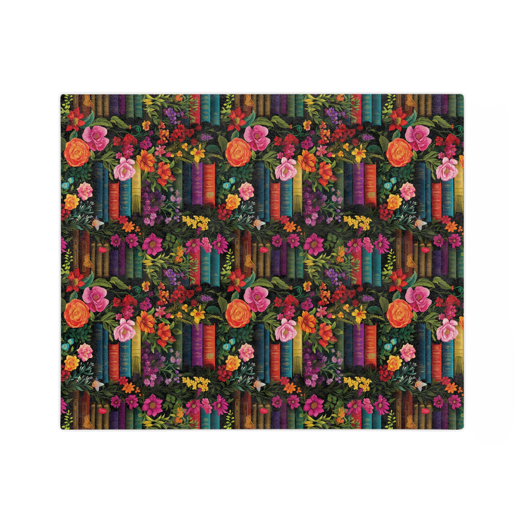 Ultra-Soft Minky Blanket Cozy Comfort Throw Books and Floral Design – Perfect for Reading Nooks and Bedrooms Plush Microfiber for Maximum Comfort Blanket, Perfect for Snuggling Decor, Cozy All-Season Warmth,Housewarming Gift Throw - MRSBYVALLE