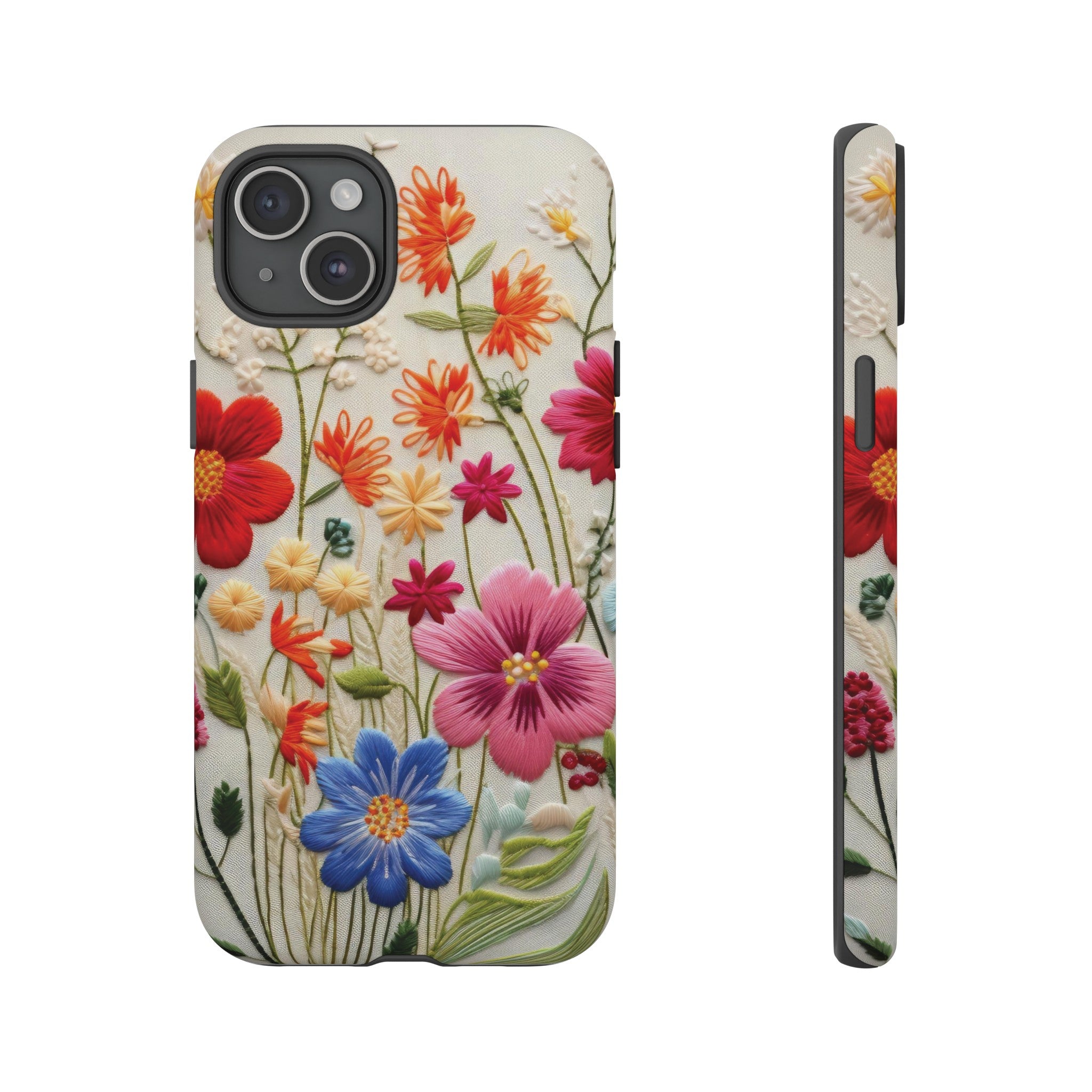3D Floral Phone Case Elegant Faux Flower Durable for iPhone Samsung Smartphone iPhone 15, 14, 13 Samsung Gift for Mom