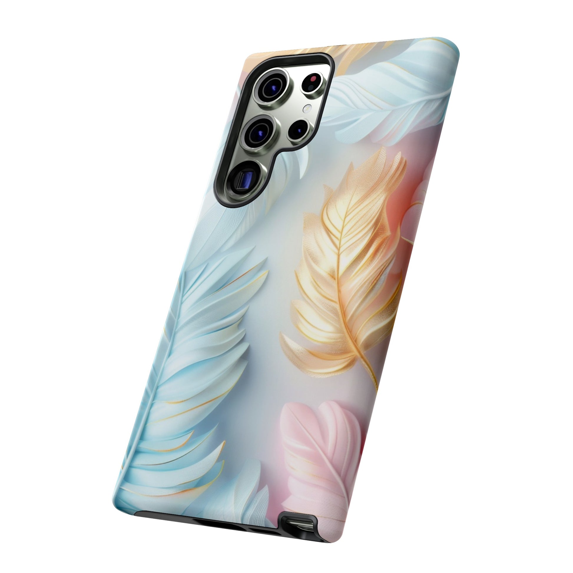 Pastel Feathers Protective Phone Case Gift for Her Phone 15, Samsung iPhone Samsung Gift for Her Case iPhone 15, Samsung iPhone Samsung Accessory Gift for Her