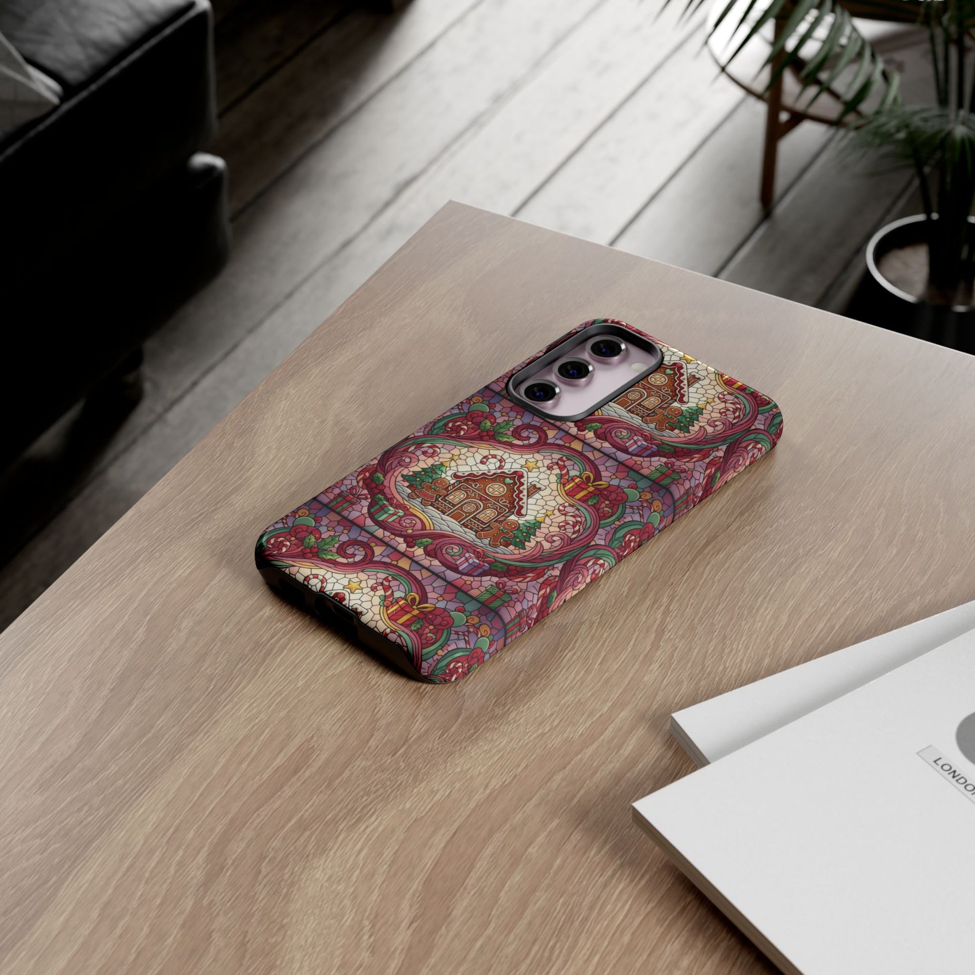 iPhone Case 17, 16  Gingerbread Stained Glass Tough Case Samsung perfect phone case