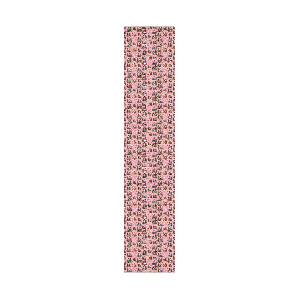 Pink Christmas Snowman Wrapping Paper with Adorable Pink Bows Perfect for Whimsical Christmas Gift Wrap | Festive Holiday Present Wrapping Sheets - MRSBYVALLE
