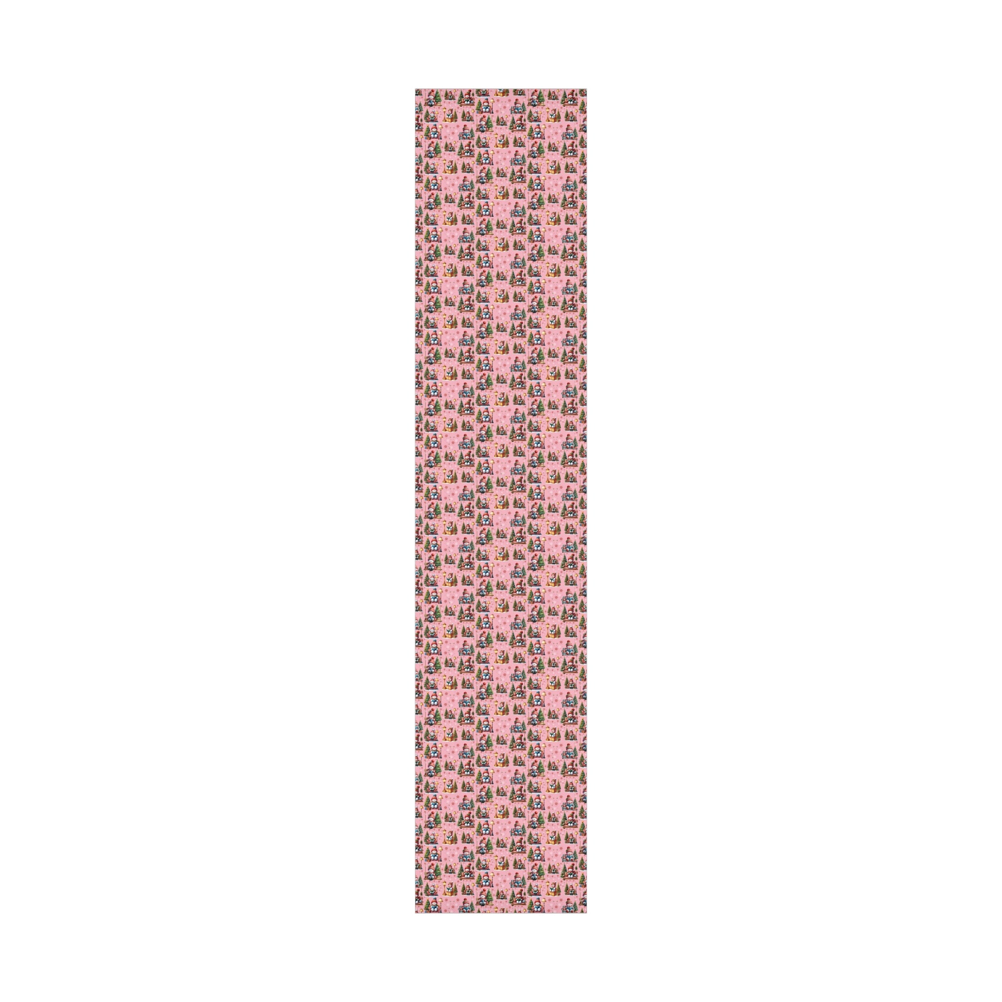 Pink Christmas Snowman Wrapping Paper with Adorable Pink Bows Perfect for Whimsical Christmas Gift Wrap | Festive Holiday Present Wrapping Sheets - MRSBYVALLE