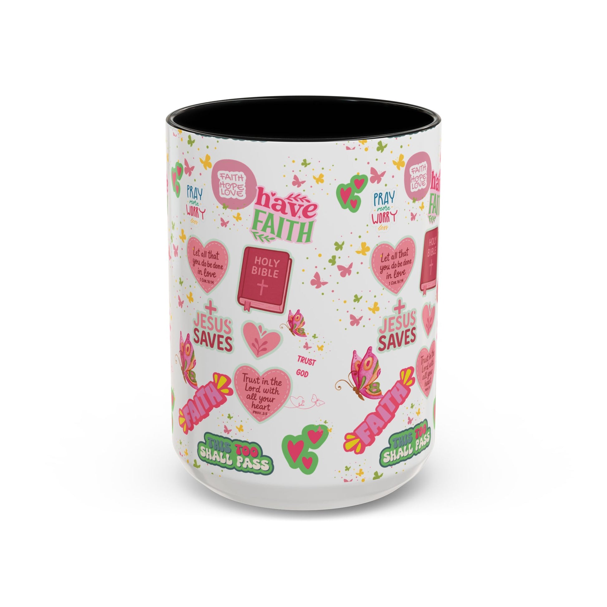 Start Your Day with Faith | Christian Mug with Bible Verse | Inspirational Gift for Christians | 11oz and 15oz Ceramic Coffee Mug Cozy Spring Mornings