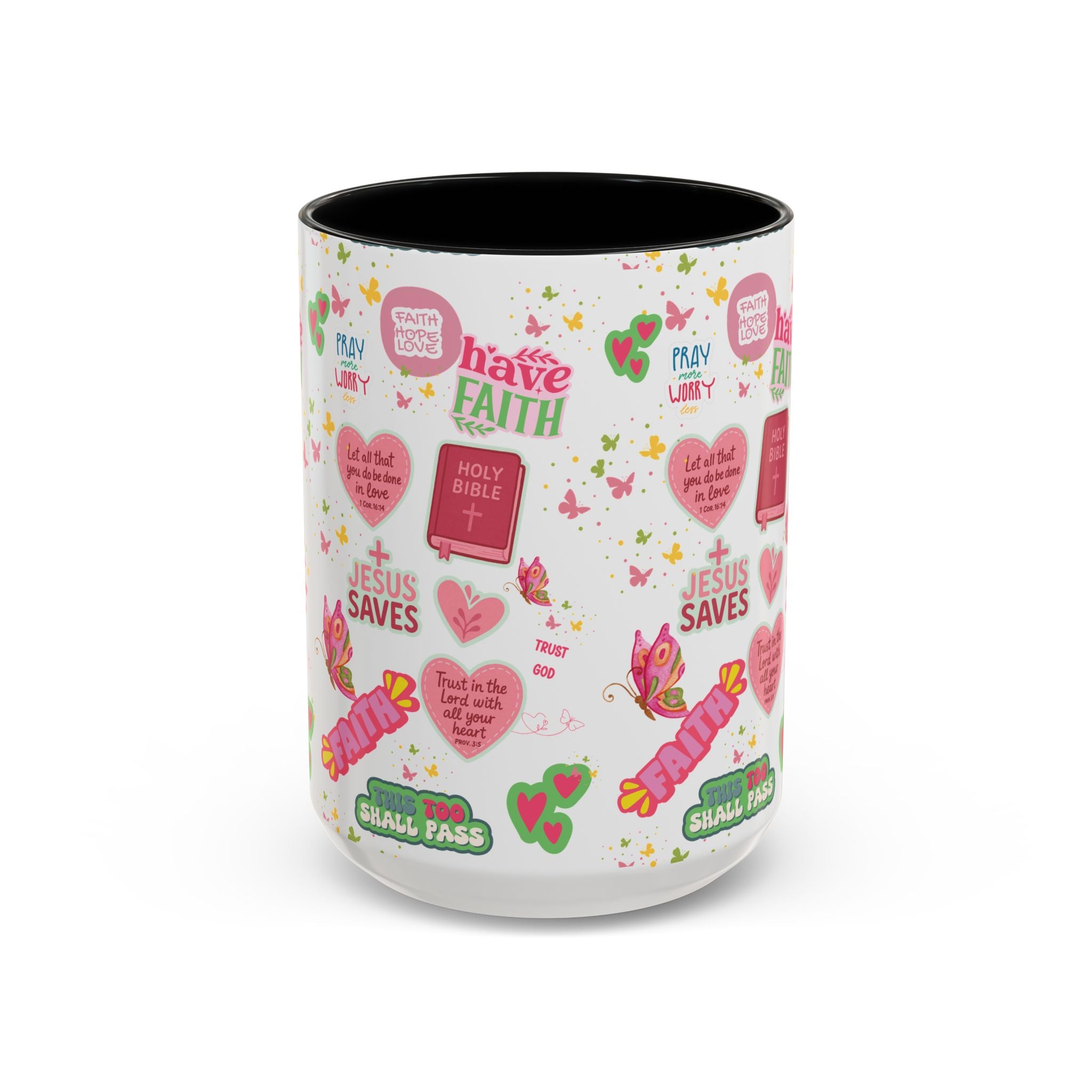 Commencez votre journée avec la foi | Mug chrétien avec verset biblique | Cadeau inspirant pour chrétiens | Mug à café en céramique 325 ml et 443 ml Matins de printemps douillets