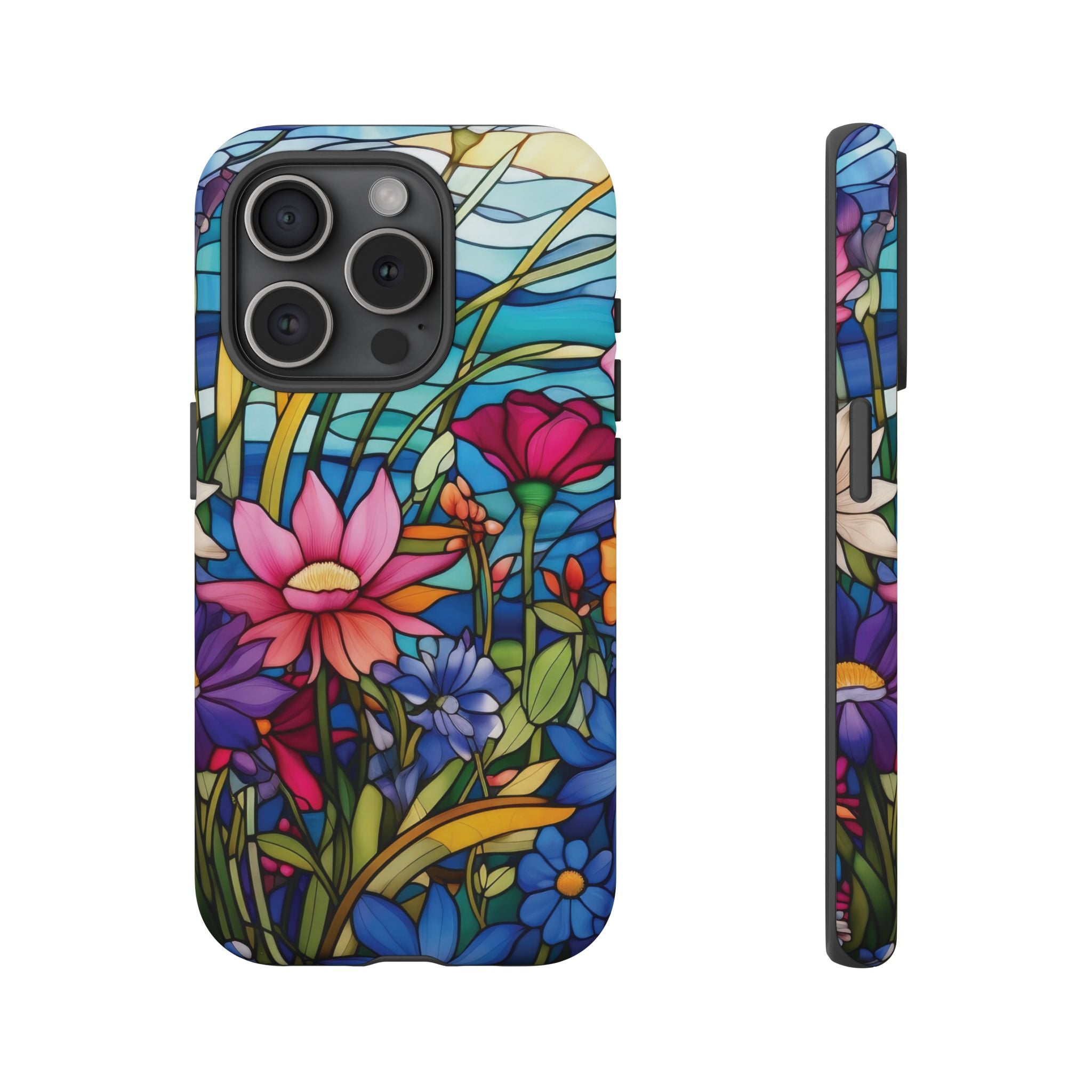 Wildflowers Stain Glass Illusion Phone Case Unique Holiday Protection for Your Device | Stylish & Durable Cover Gift for Her Phone 15, Samsung iPhone Samsung Accessory Gift for Her