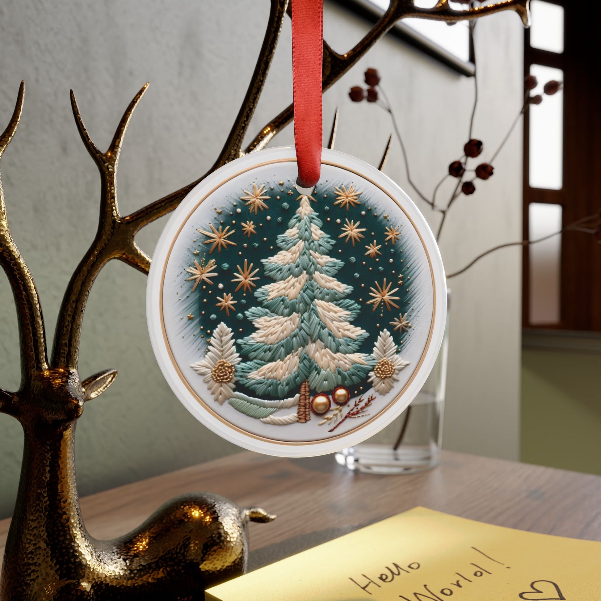 Christmas Ornament 3D Illusion Acrylic with Ribbon - Festive Holiday Décor, Perfect Gift for Tree, Home, Office | Unique Christmas Decoration Holiday Keepsake Ideal for Tree Trimming and Gift Giving - MRSBYVALLE