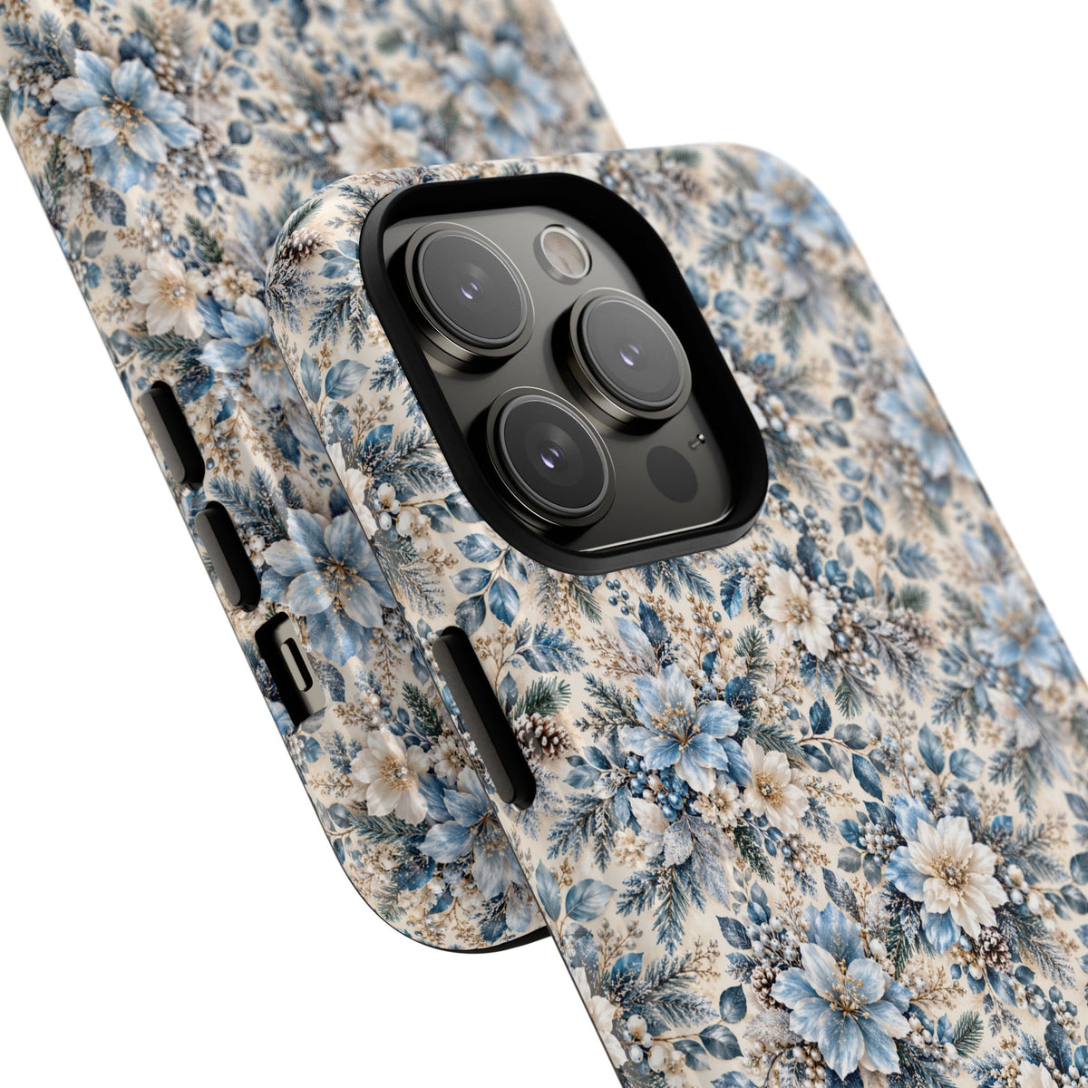 Icy Blue Floral MagSafe Tough Phone Case