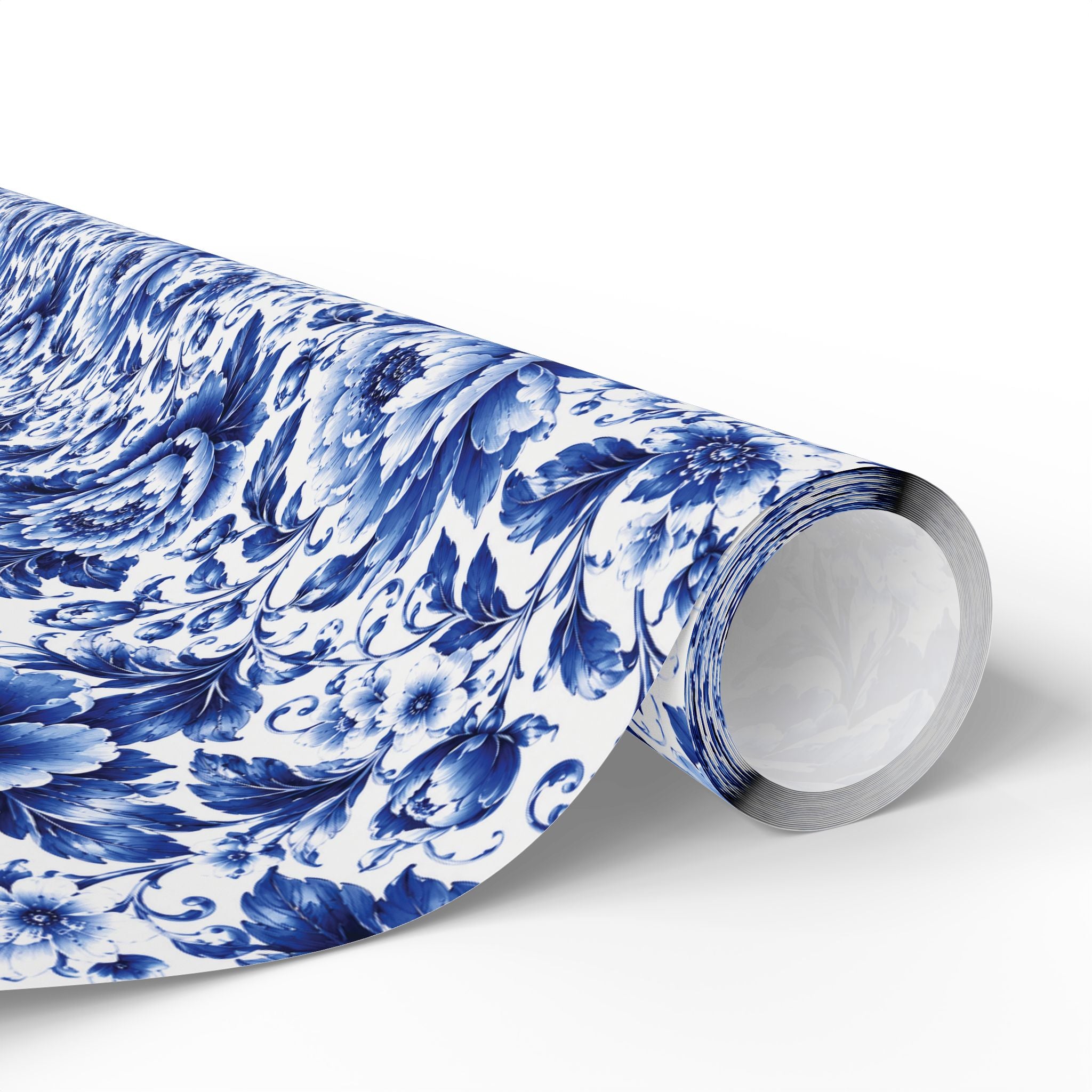 Blue & White Chinoiserie Peony Floral Luxury Gift Wrapping Paper Elegant Gift Wrap for Weddings & Holidays