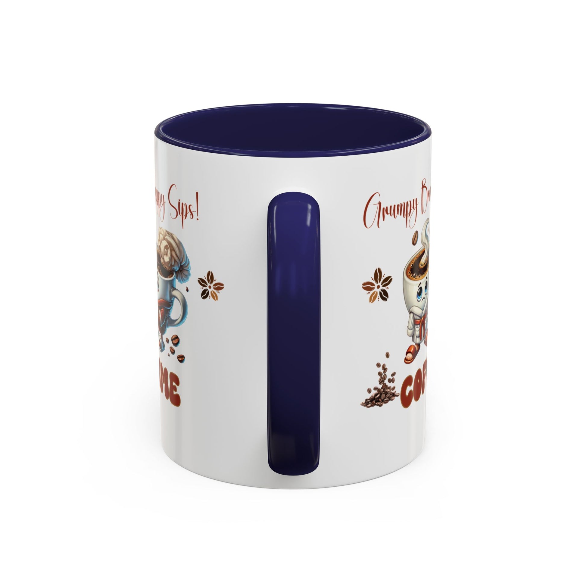 Grumpy Brews Meet Happy Sips Ceramic Mug - Funny Coffee Cup, Cute Tea Mug, Sarcastic Drinkware, Unique Gift, Kitchen Decor Accent Coffee Mug (11, 15oz) - MRSBYVALLE