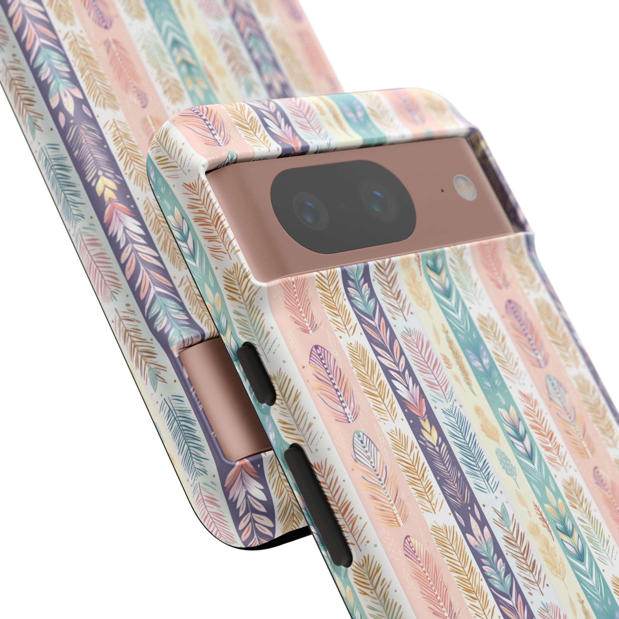 Coque de téléphone abstraite moderne aquarelle Plumes pastel bohème compatible avec iPhone, Samsung et plus - Protection élégante et durable avec un design artistique éclatant, cadeau parfait pour elle
