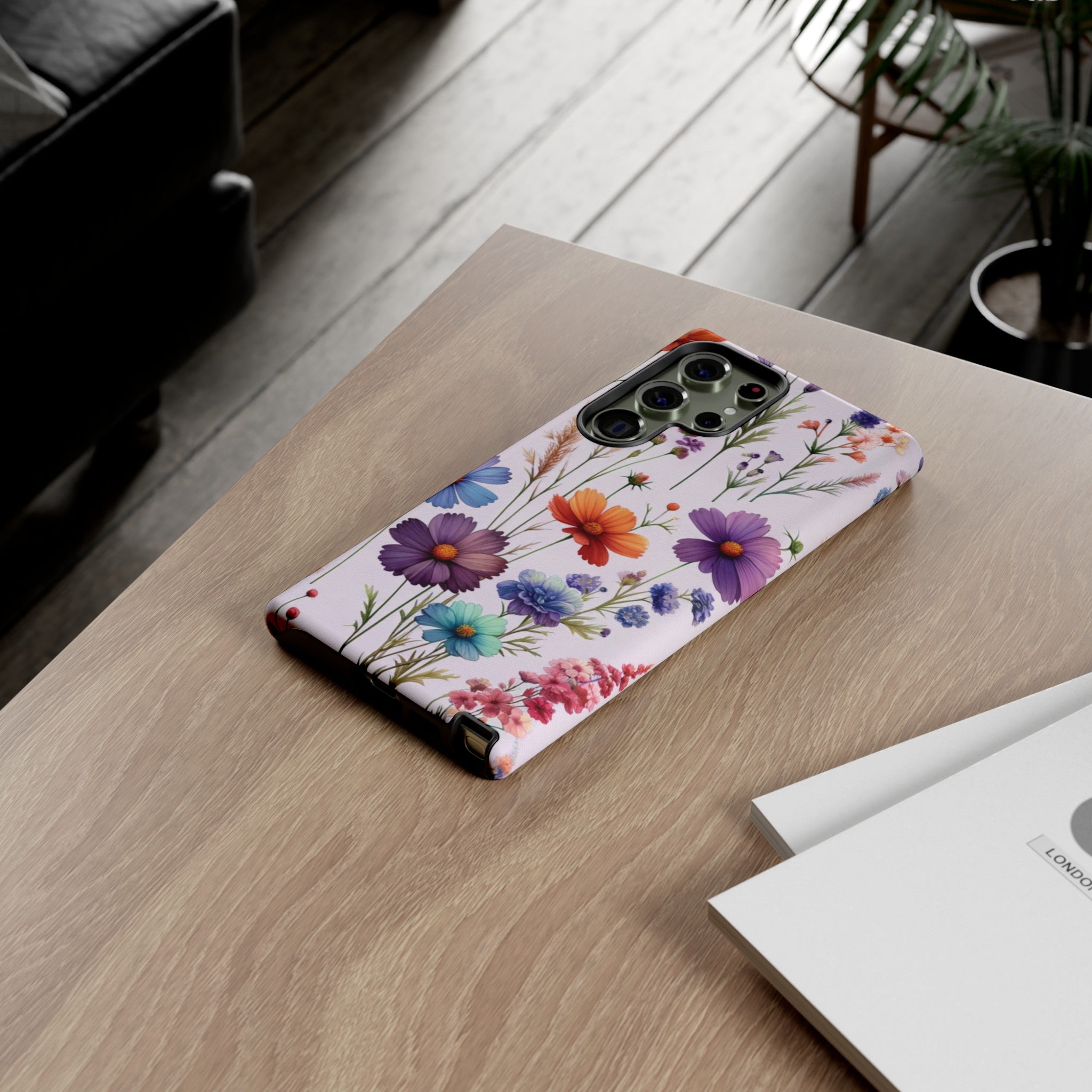 Lavender Wildflowers Protective Phone Case Gift for Her Phone 15, Samsung iPhone Samsung Gift for Her Case iPhone 15, Samsung iPhone Samsung Accessory Gift for Her.