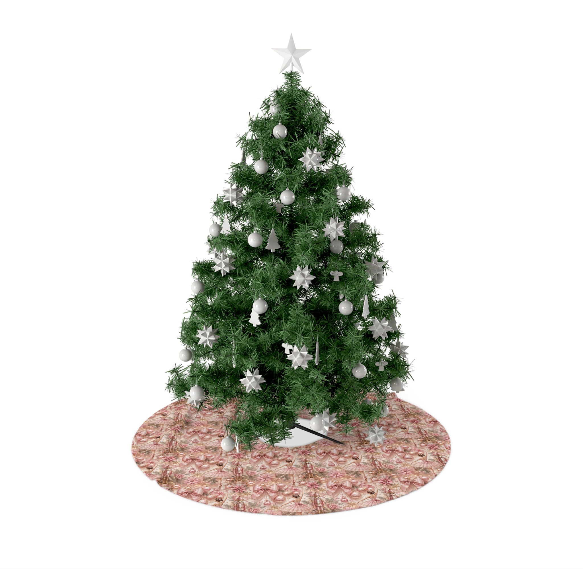 Pink Ballerina Nutcracker Tree Skirt — Vintage Ballet Christmas Décor Christmas