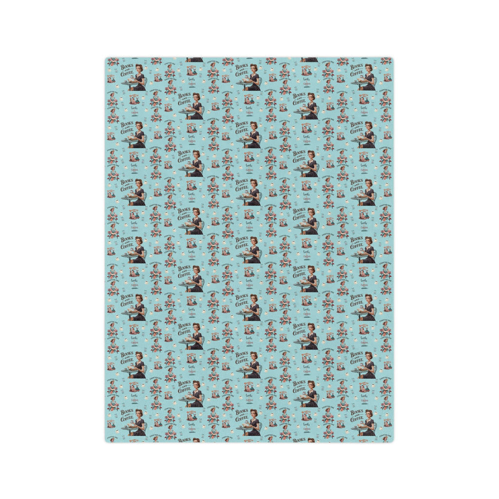 Books and Coffee Retro 50s Minky Blanket Throw Ultra-Soft Minky Blanket Cozy Comfort Blanket Elegant Home Decor Plush Microfiber for Maximum Comfort Blanket, Perfect for Snuggling Decor, Cozy All-Season Warmth, Housewarming Gift Throw - MRSBYVALLE