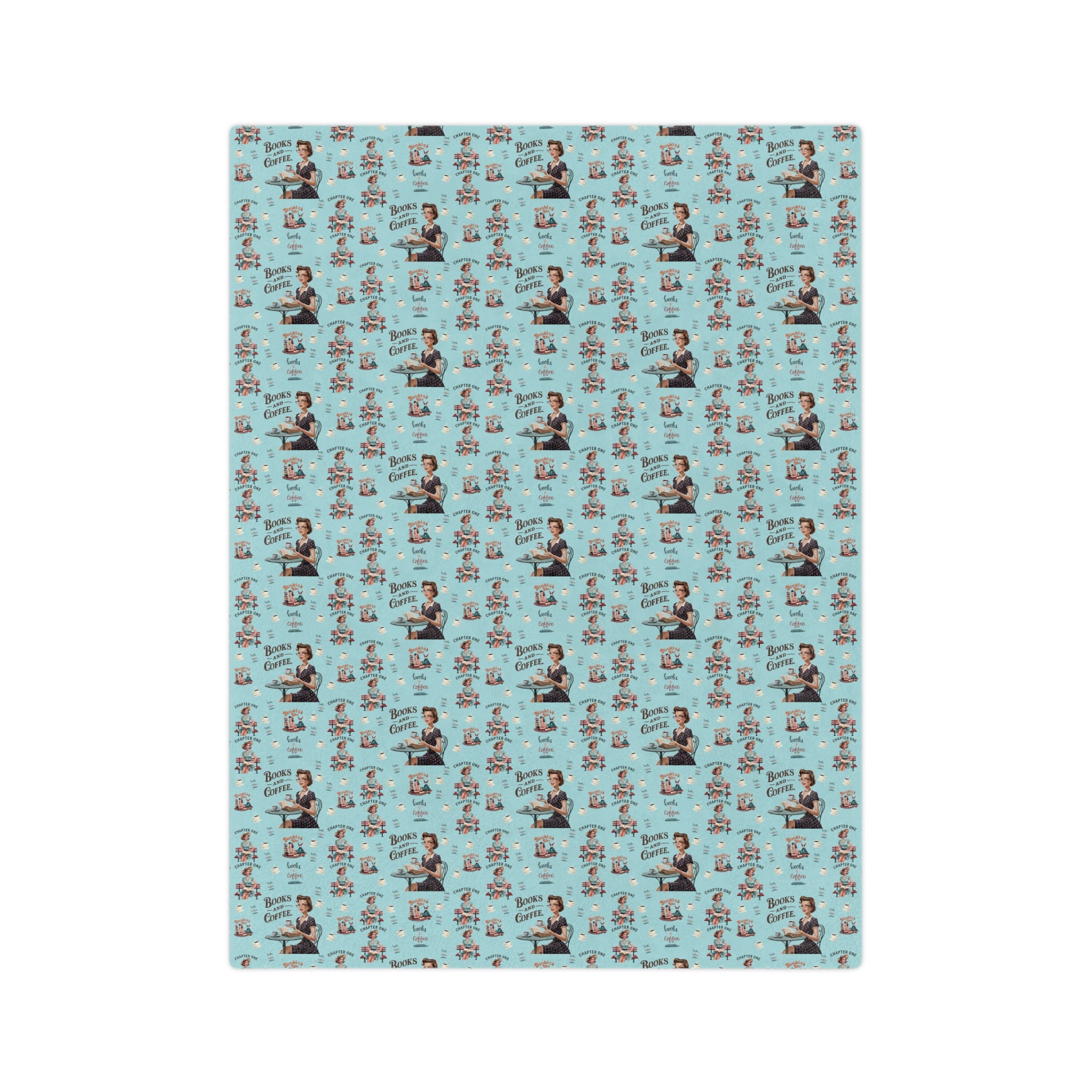Books and Coffee Retro 50s Minky Blanket Throw Ultra-Soft Minky Blanket Cozy Comfort Blanket Elegant Home Decor Plush Microfiber for Maximum Comfort Blanket, Perfect for Snuggling Decor, Cozy All-Season Warmth, Housewarming Gift Throw - MRSBYVALLE