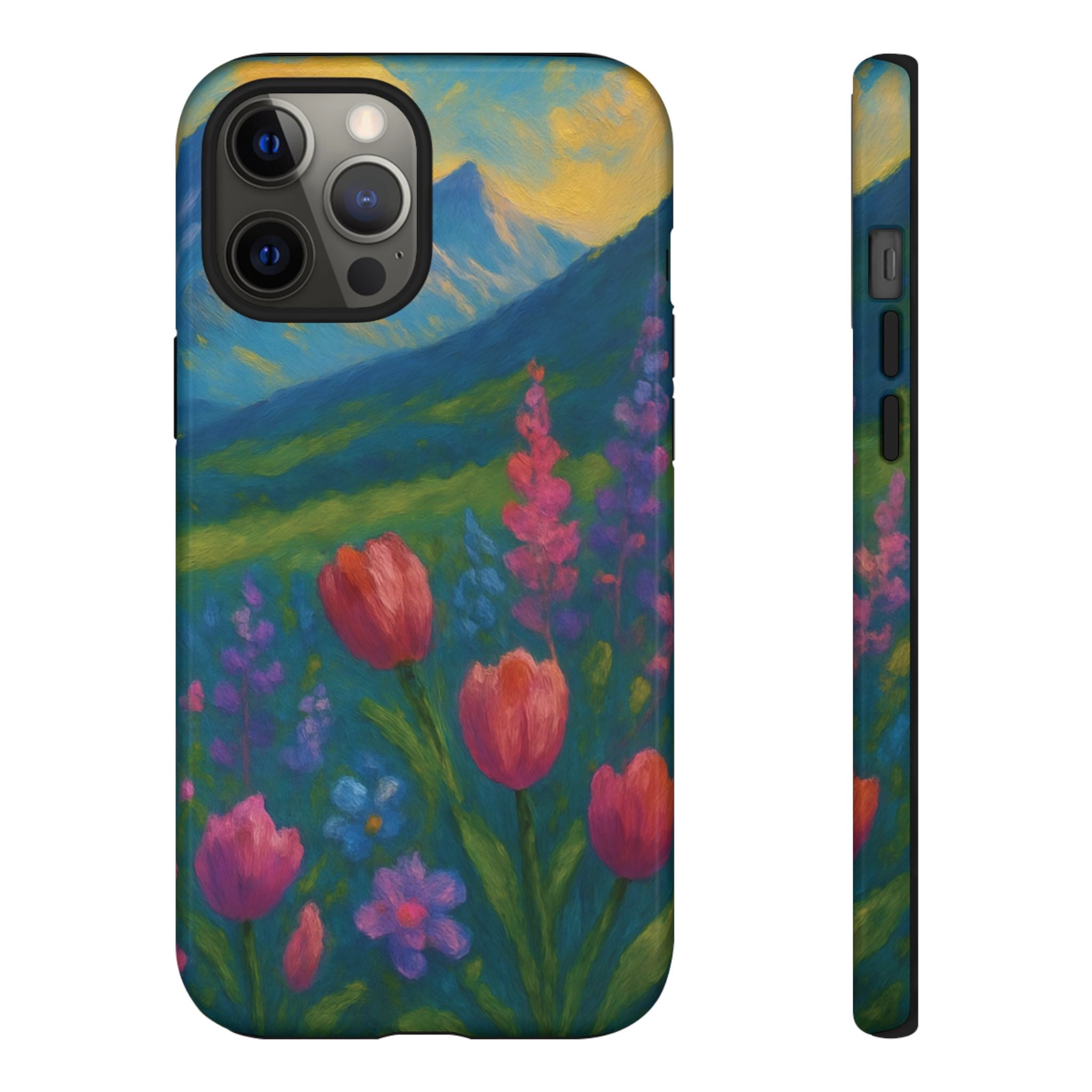 Mountains Wildflowers Phone Case | Vibrant Botanical Floral Design | Nature-Inspired Protective Cover for iPhone & Samsung | Trendy Aesthetic Gift Idea