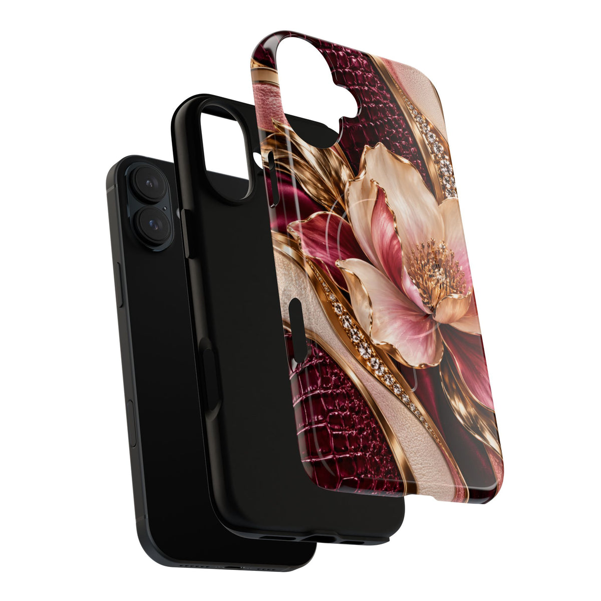 Magnetic Tough Phone Case — Vintage Rose Floral Armor