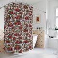 Rustic Red Truck Farmhouse Christmas Shower Curtain