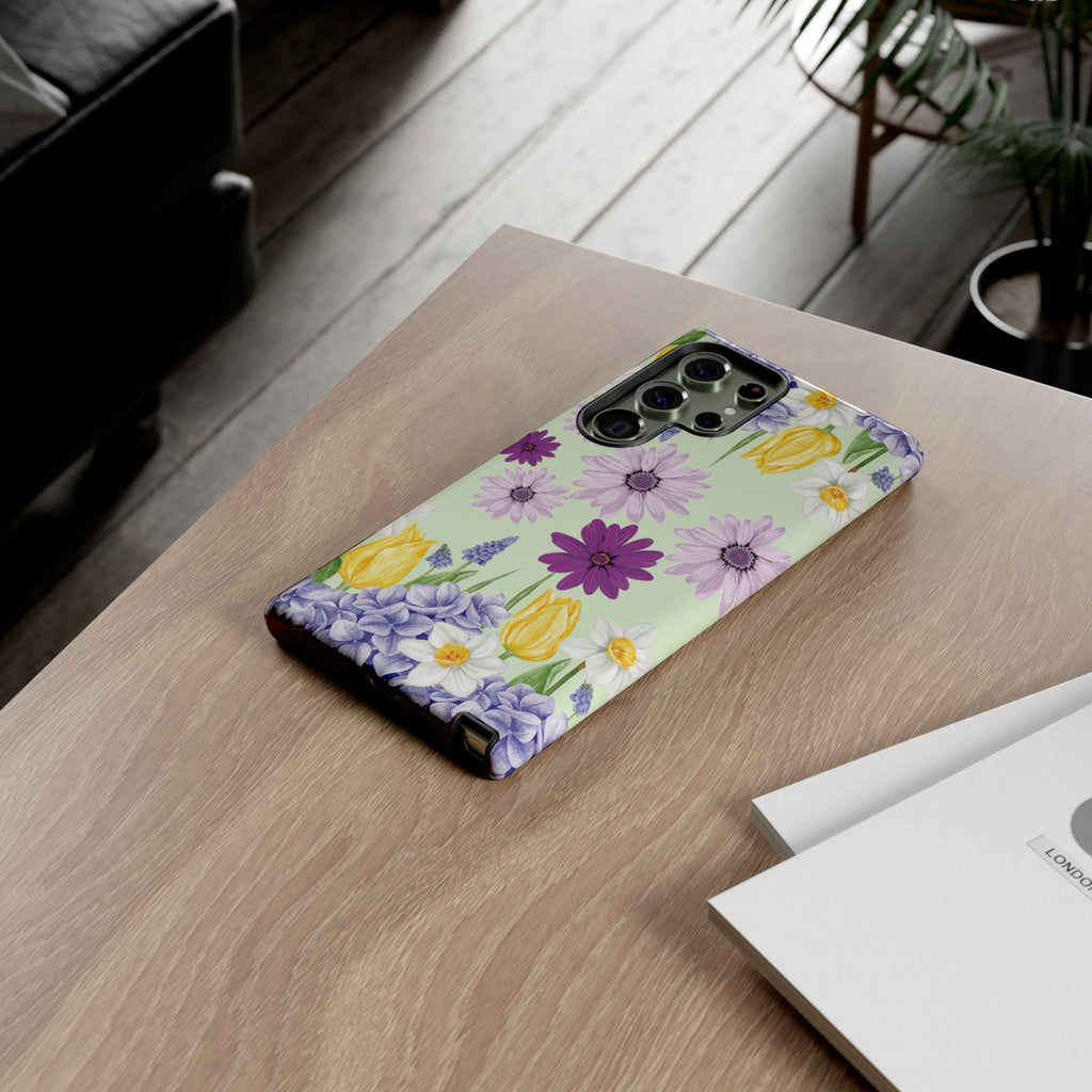 Lavender Yellow Flower Phone Case – Stylish Protective Cover for iPhone & Samsung, Botanical Design, Perfect Gift for Spring & Everyday Elegance