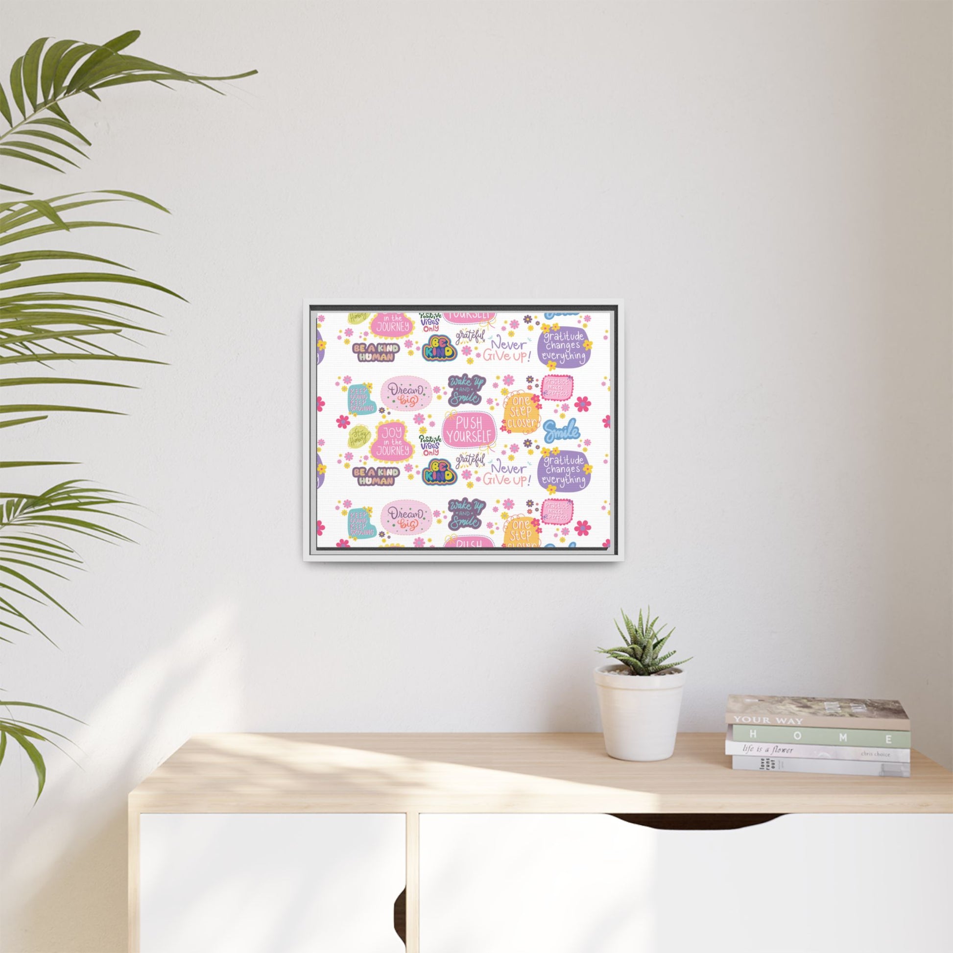 Good Vibes Only Canvas Wall Art – Ready‑to‑Hang Motivational Quote Picture, Positive Affirmation Home & Office Décor, Uplifting Gift Idea Bedroom, or Office Décor Gift for Mom