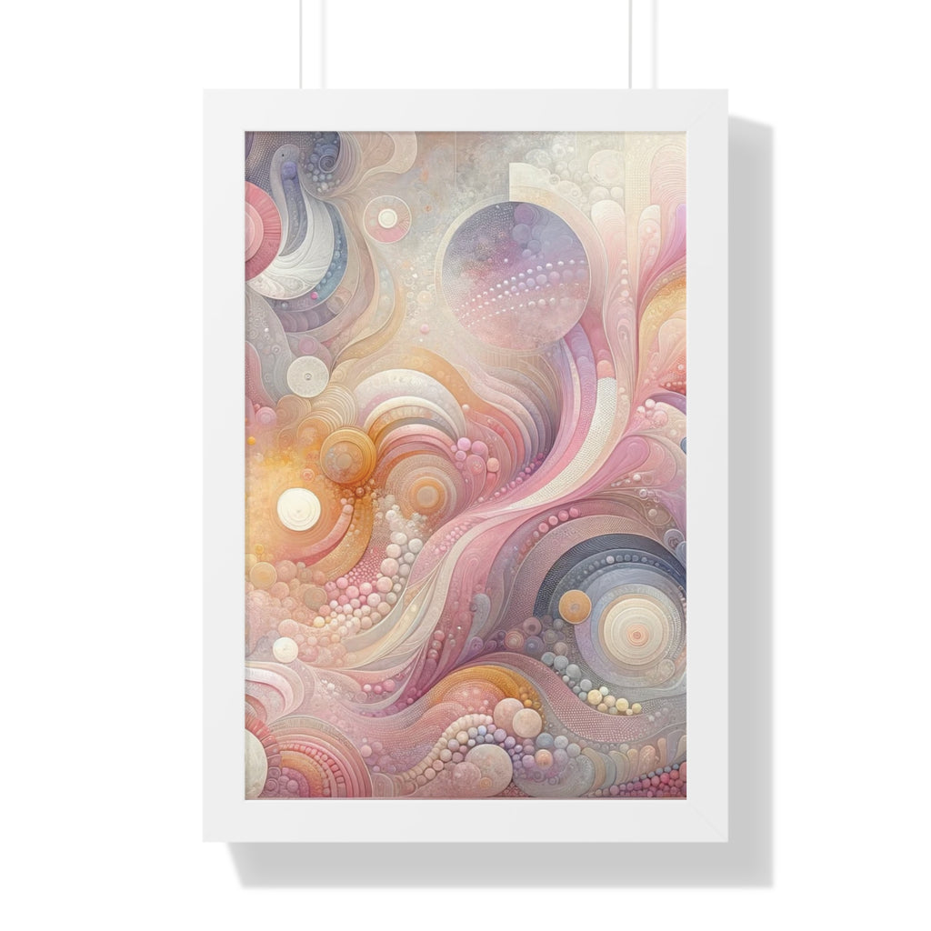 Pink Contemporary Elegance Abstract Modern Art Framed Canvas Print Wall Classic Encased in Black, White, or Walnut Frames with Durable Acrylic Protection Ready to Hang Timelessly Crafted..