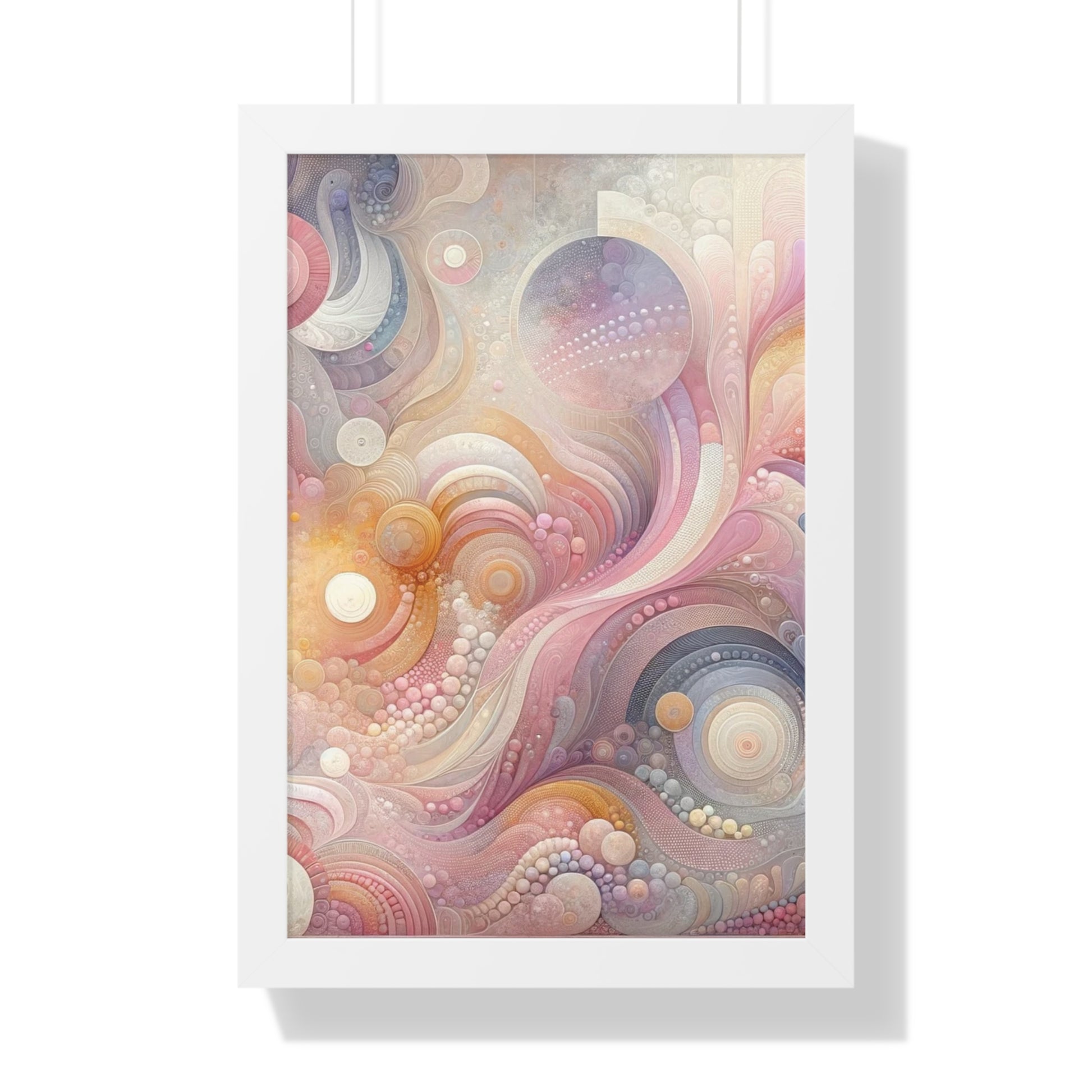 Pink Contemporary Elegance Abstract Modern Art Framed Canvas Print Wall Classic Encased in Black, White, or Walnut Frames with Durable Acrylic Protection Ready to Hang Timelessly Crafted..