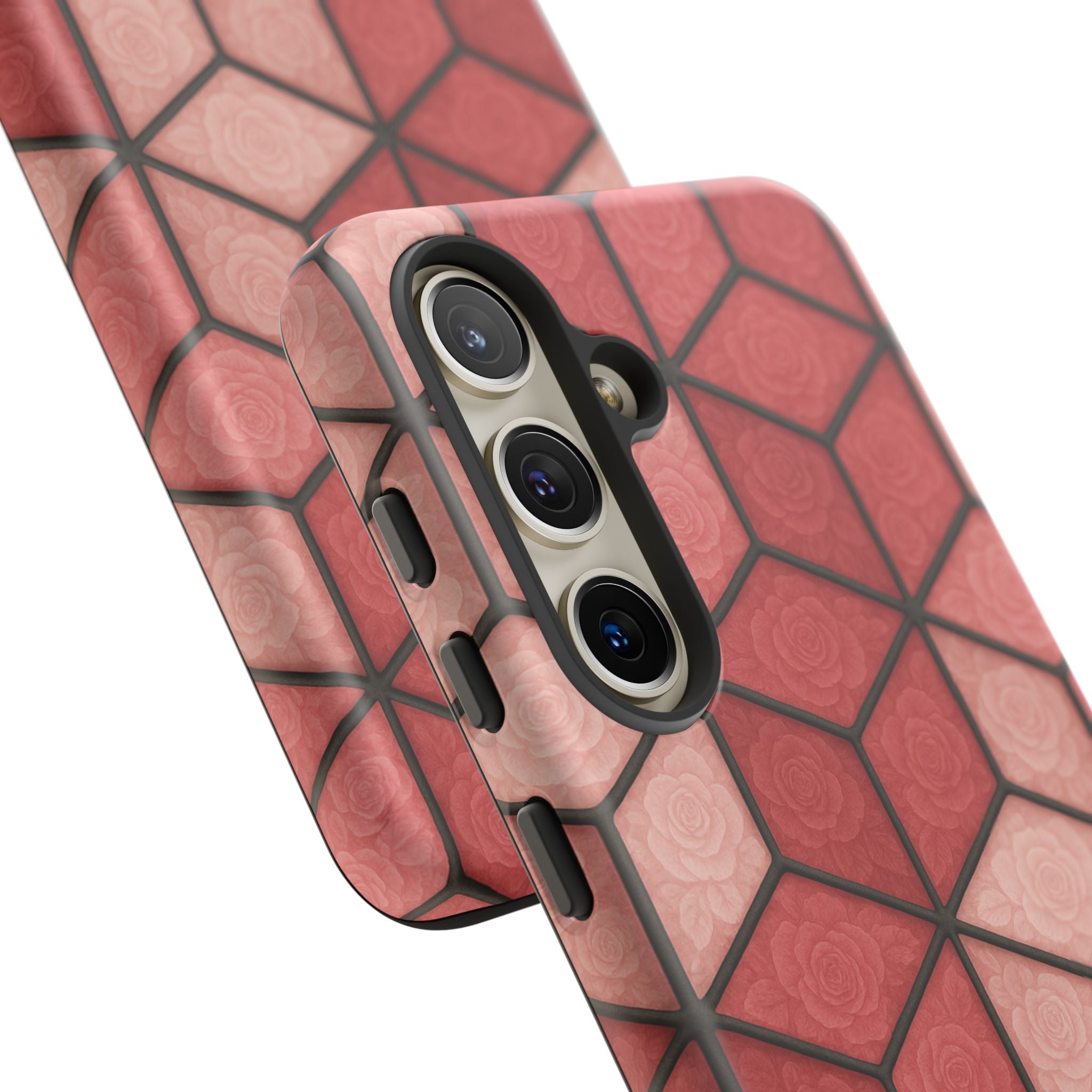 Geometric Stained Glass Illusion Phone Case Colorful Abstract Art, Aesthetic Protective Cover for iPhone, Samsung & Google, Unique Gift Idea Mom