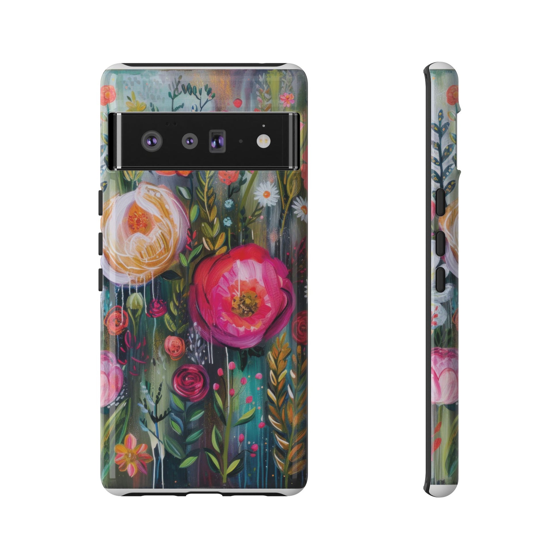Watercolor Boho Floral Phone Case for iPhone 16 15 14 13 12  21 23 Samsung, and Pixel | Stylish Protective Cover Gift for Her Perfect for Floral Lover
