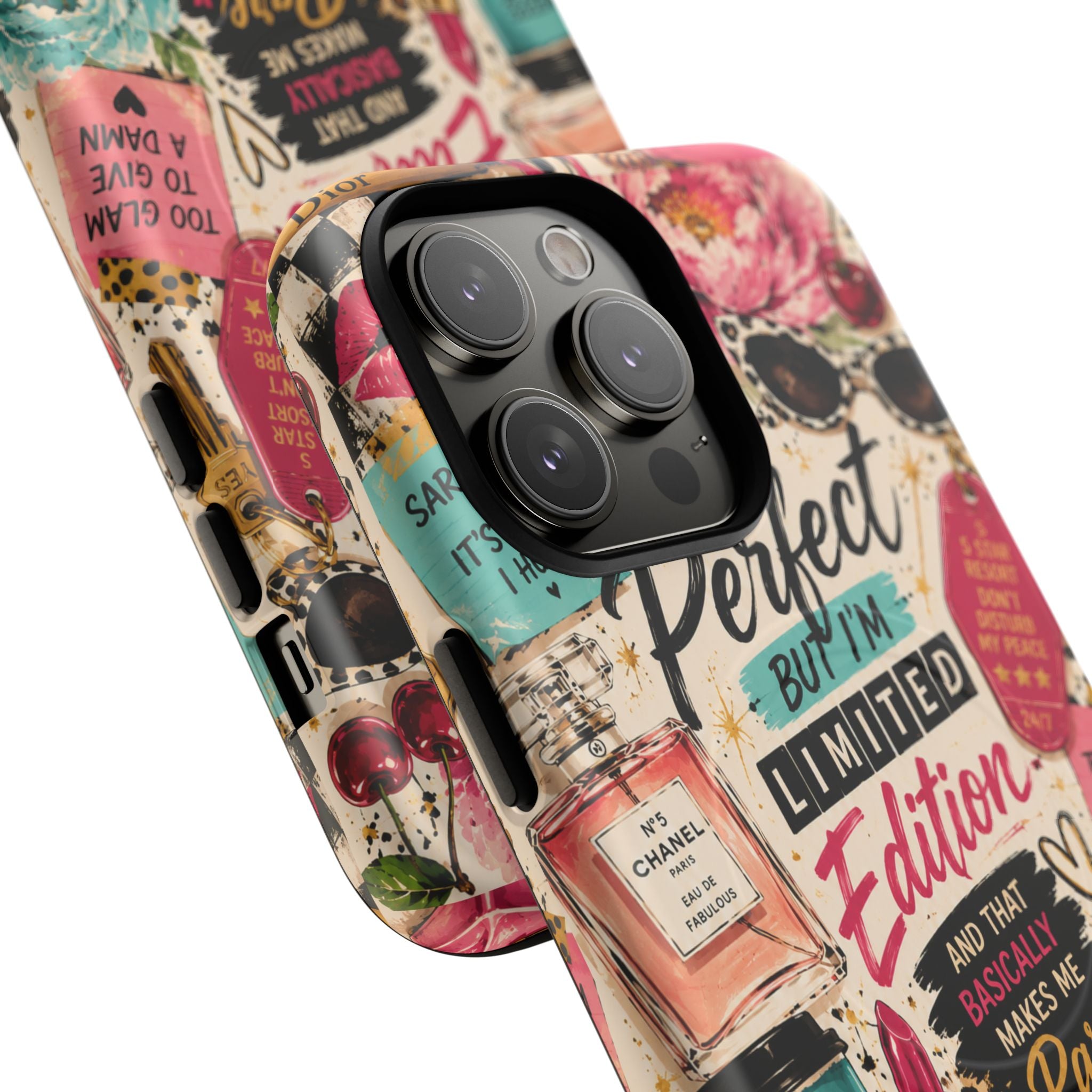 Perfect I'm Limited Edition phone case Tough Magnetic Case has Retro Funny Women's Gift Chic Pink Vintage iPhone & Samsung