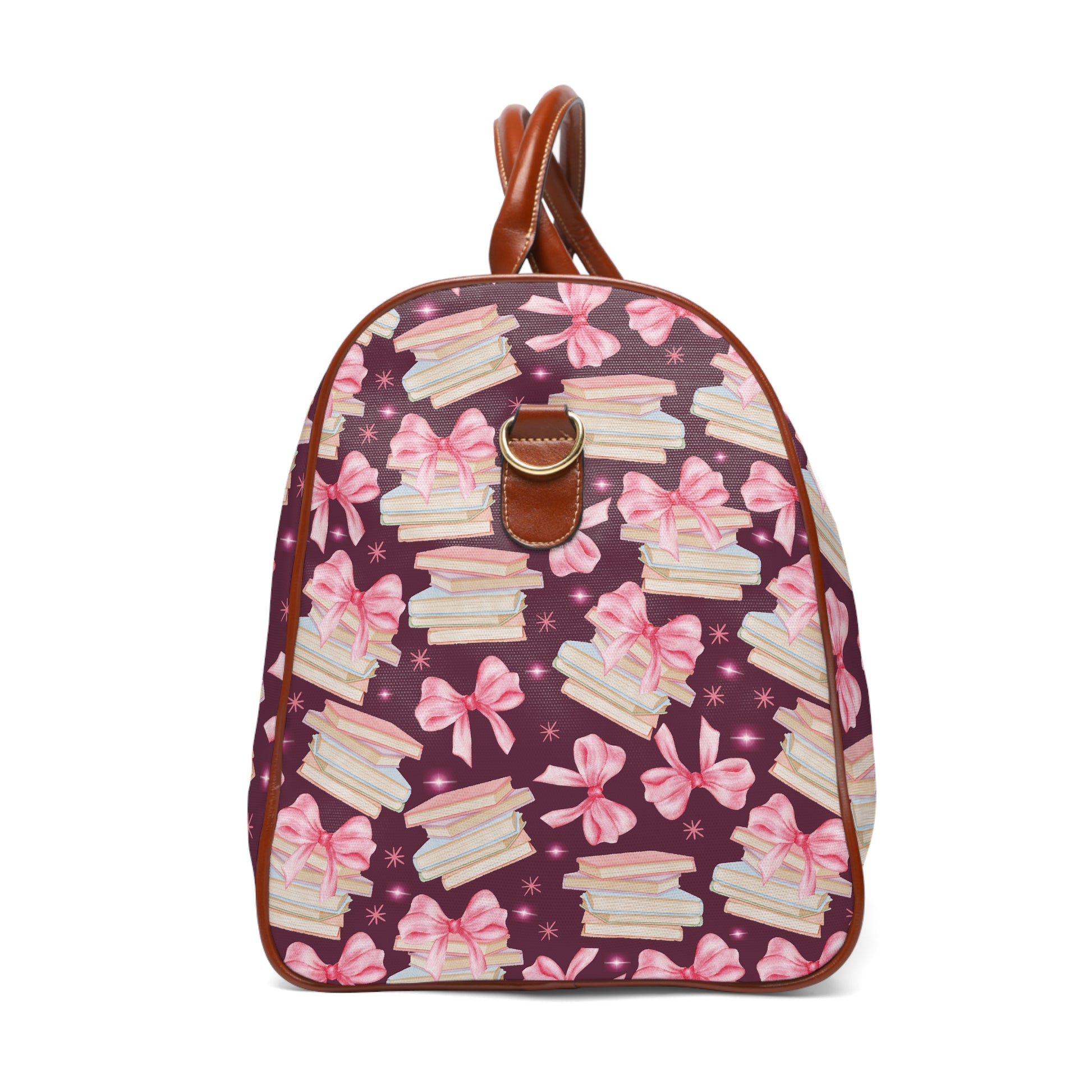 Coquette Pink Bows & Books Plum Stylish Waterproof Travel Bag Fall Amethyst, White Durable Versatile for Travel, Gym, and Everyday Adventures | Shop the Perfect All-Season Bag Perfect for Adventurers - MRSBYVALLE
