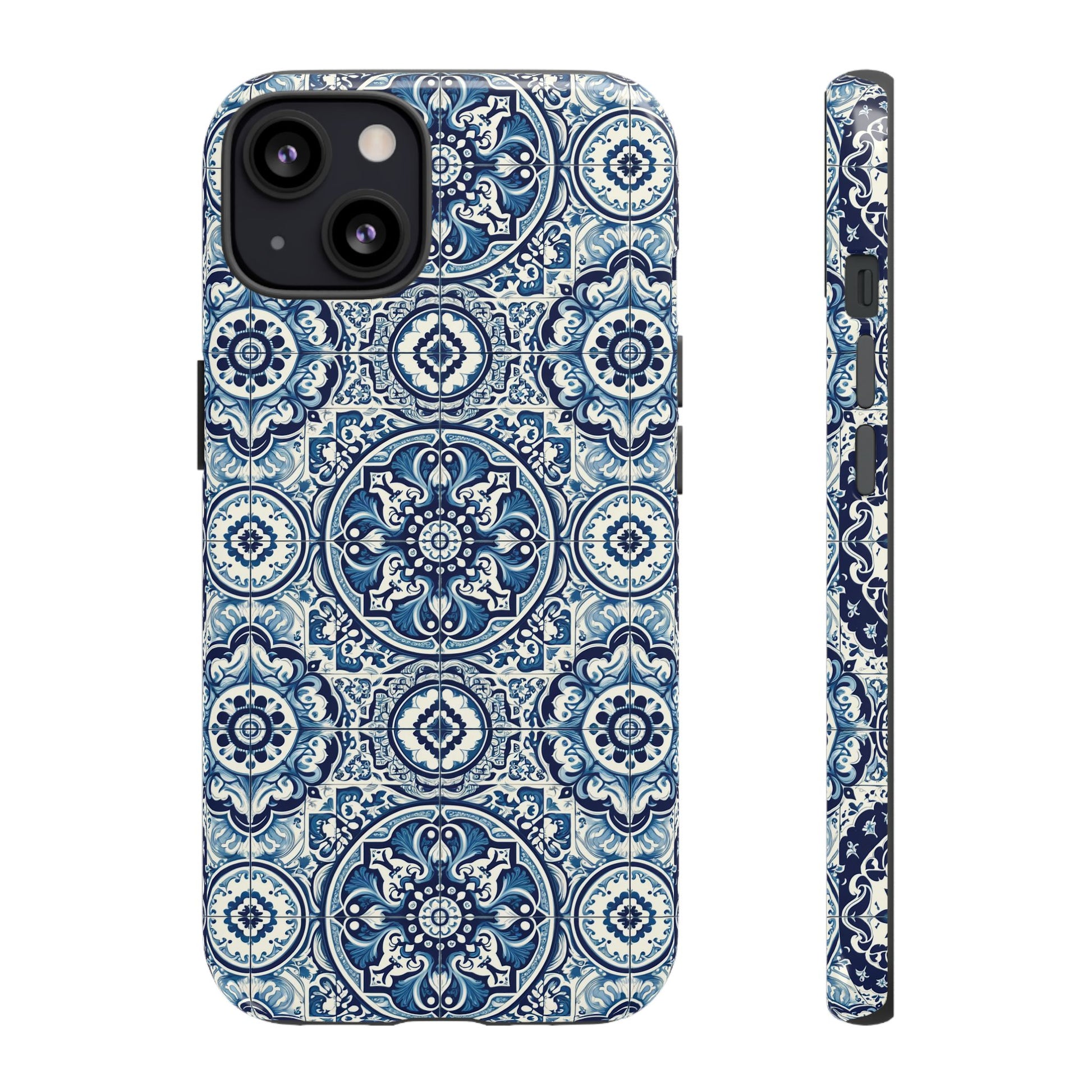 Azulejo Tile Phone Case Elegant Mediterranean Blue Porcelain Design iPhone 17, 16, 15, Samsung iPhone Samsung Accessory Gift for Her