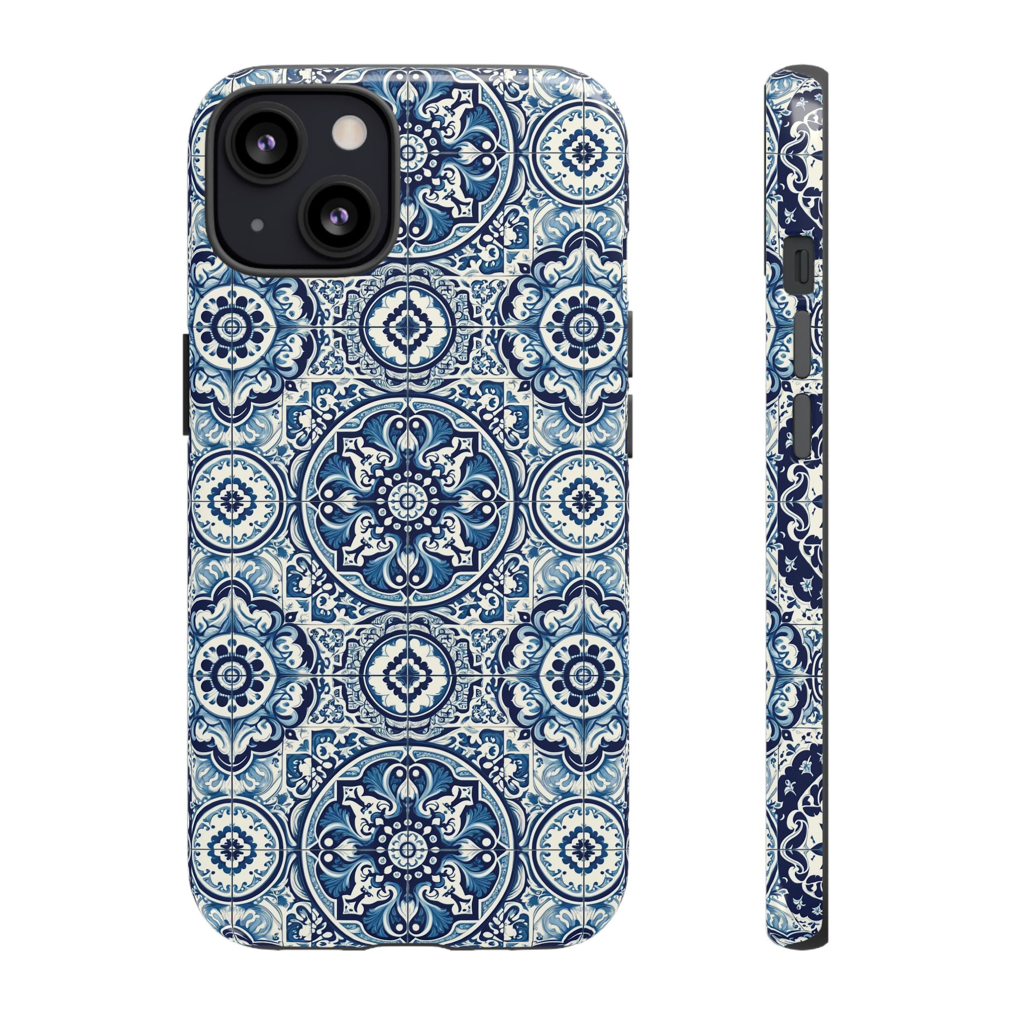 Azulejo Tile Phone Case Elegant Mediterranean Blue Porcelain Design iPhone 17, 16, 15, Samsung iPhone Samsung Accessory Gift for Her