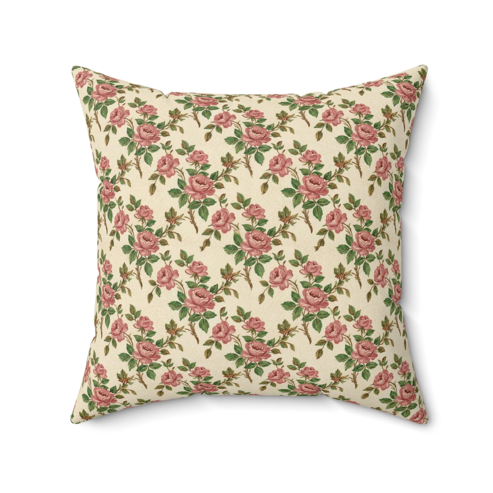 Square Pillow Vintage Franciscan Rose Cozy Home Decor Bedroom, Office