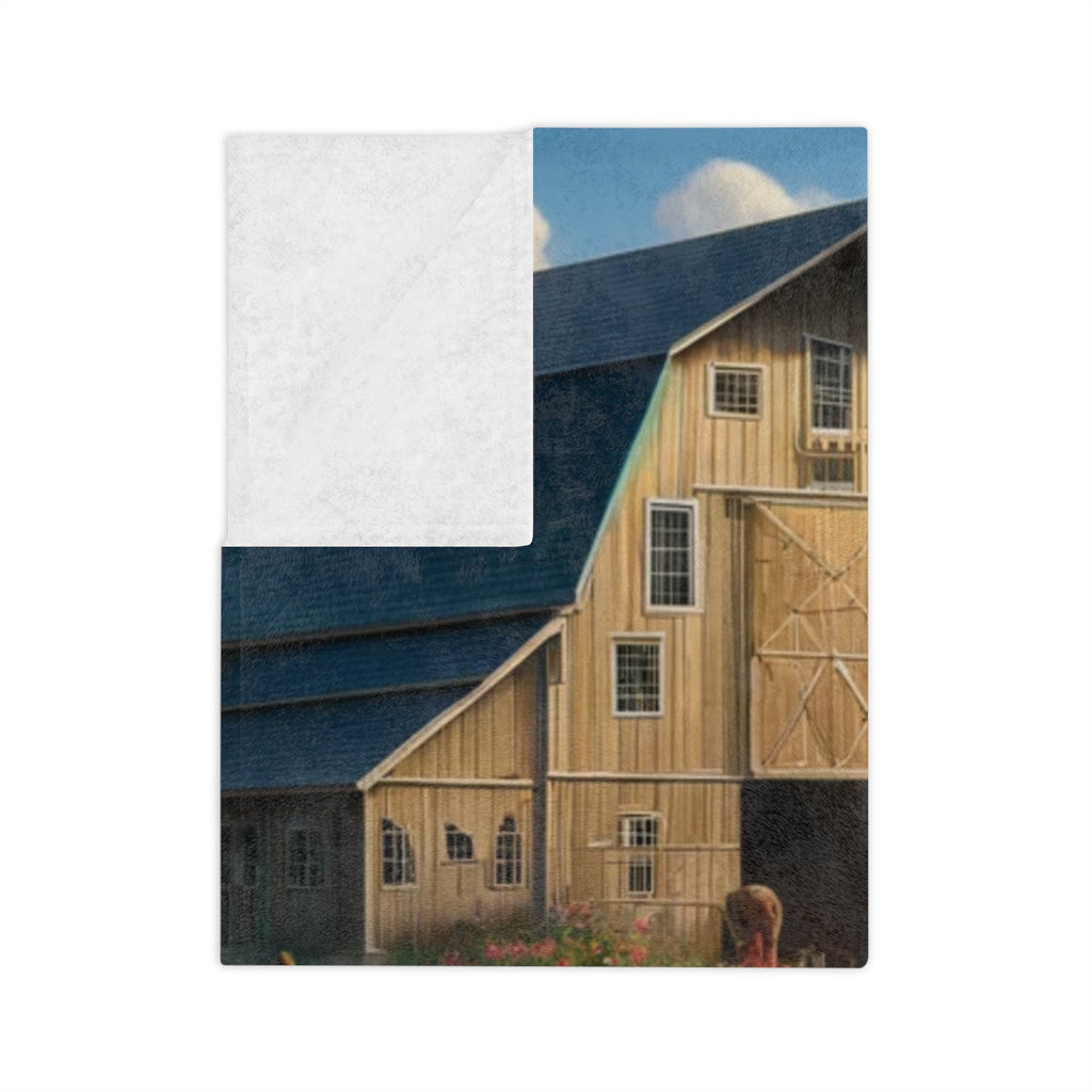 Farmhouse Minky Blanket Luxurious 100% Polyester Cozy Comfort Throw Ultra-Soft Microfiber Comfort Blanket, Perfect for Snuggling Decor, Cozy All-Season Warmth, Comfort Housewarming Gift Throw.