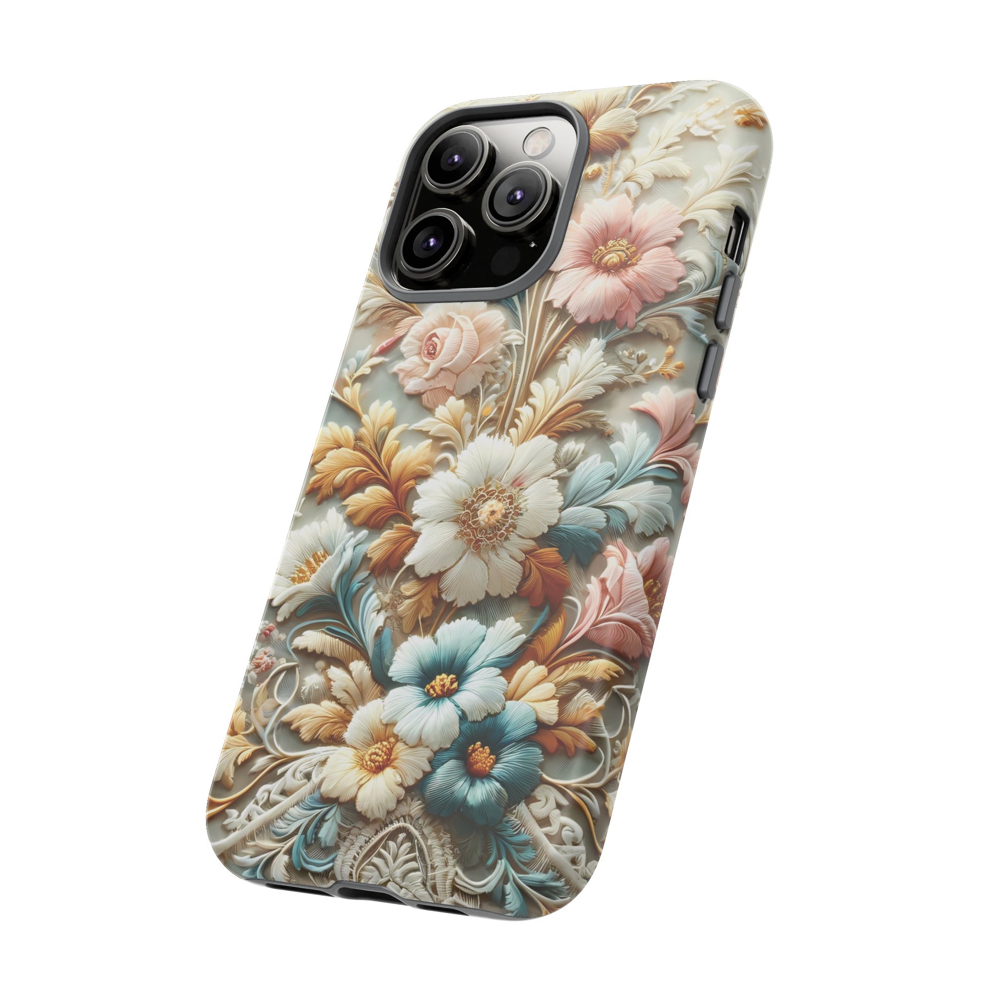 3D Elegant Faux Flowers Phone Case Stylish & Durable for iPhone Samsung Gift iPhone 15, 14, 13 Samsung Pixel Gift for Mom Accessory Gift for Her