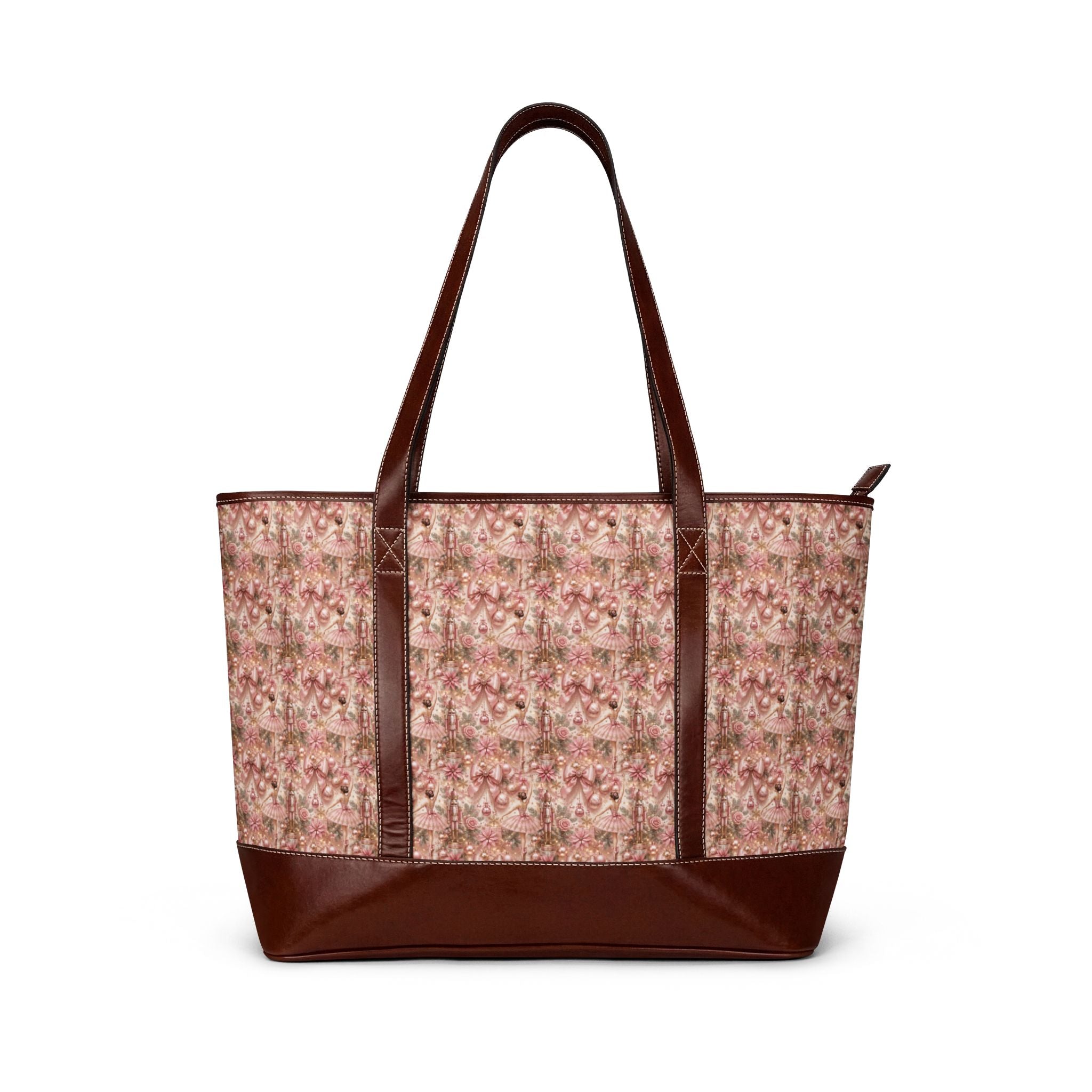 Blush Floral Tote Handbag — Vintage Pink Patterned Everyday Carryall