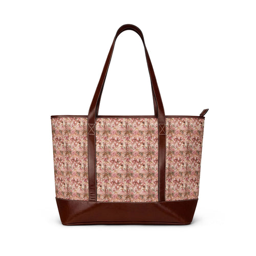 Blush Floral Tote Handbag — Vintage Pink Patterned Everyday Carryall