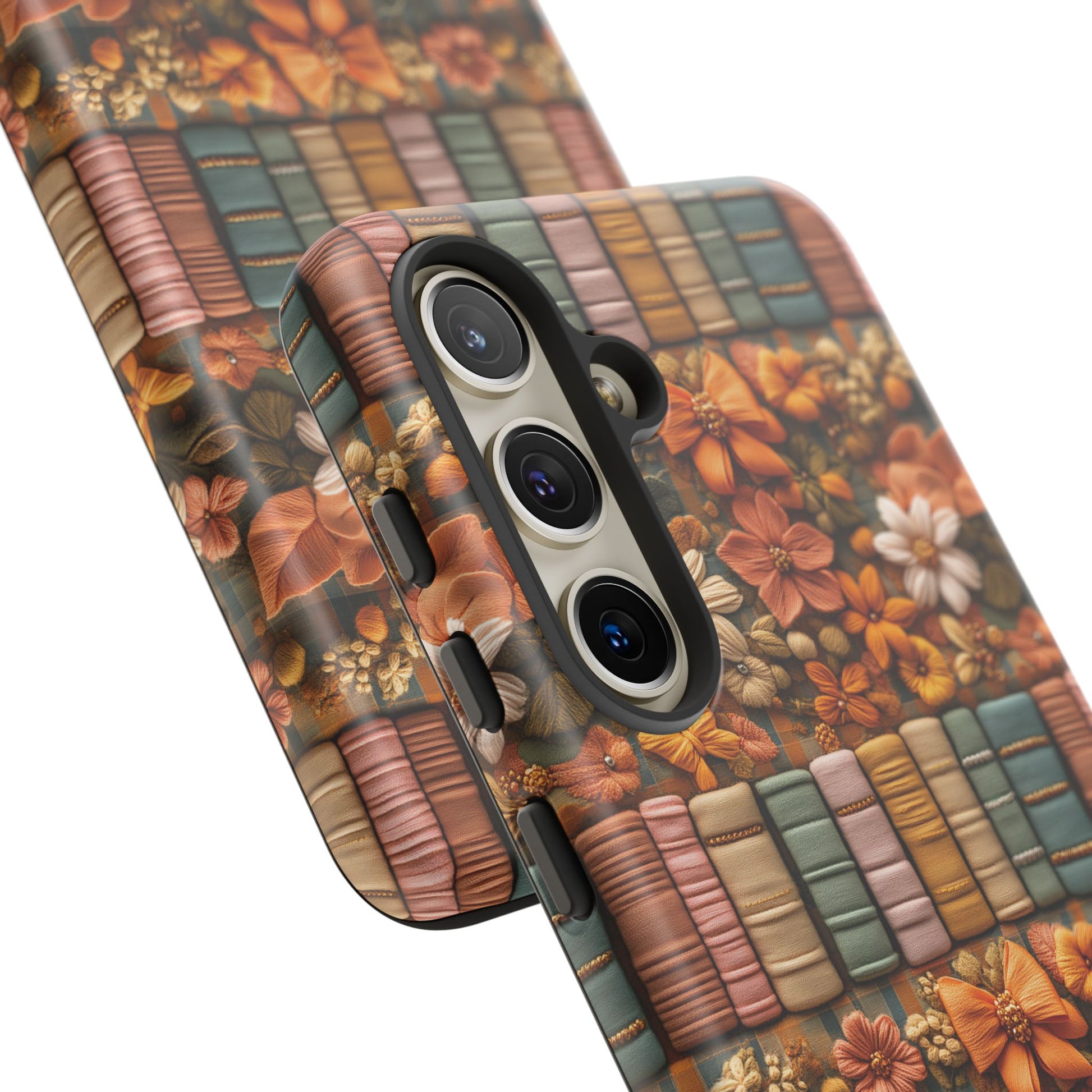 3D Illusion Boho Floral and Books Phone Case Gift for Her Phone 15, Samsung iPhone Samsung Gift for Her Case iPhone 15, Samsung iPhone Samsung Accessory Gift for Her