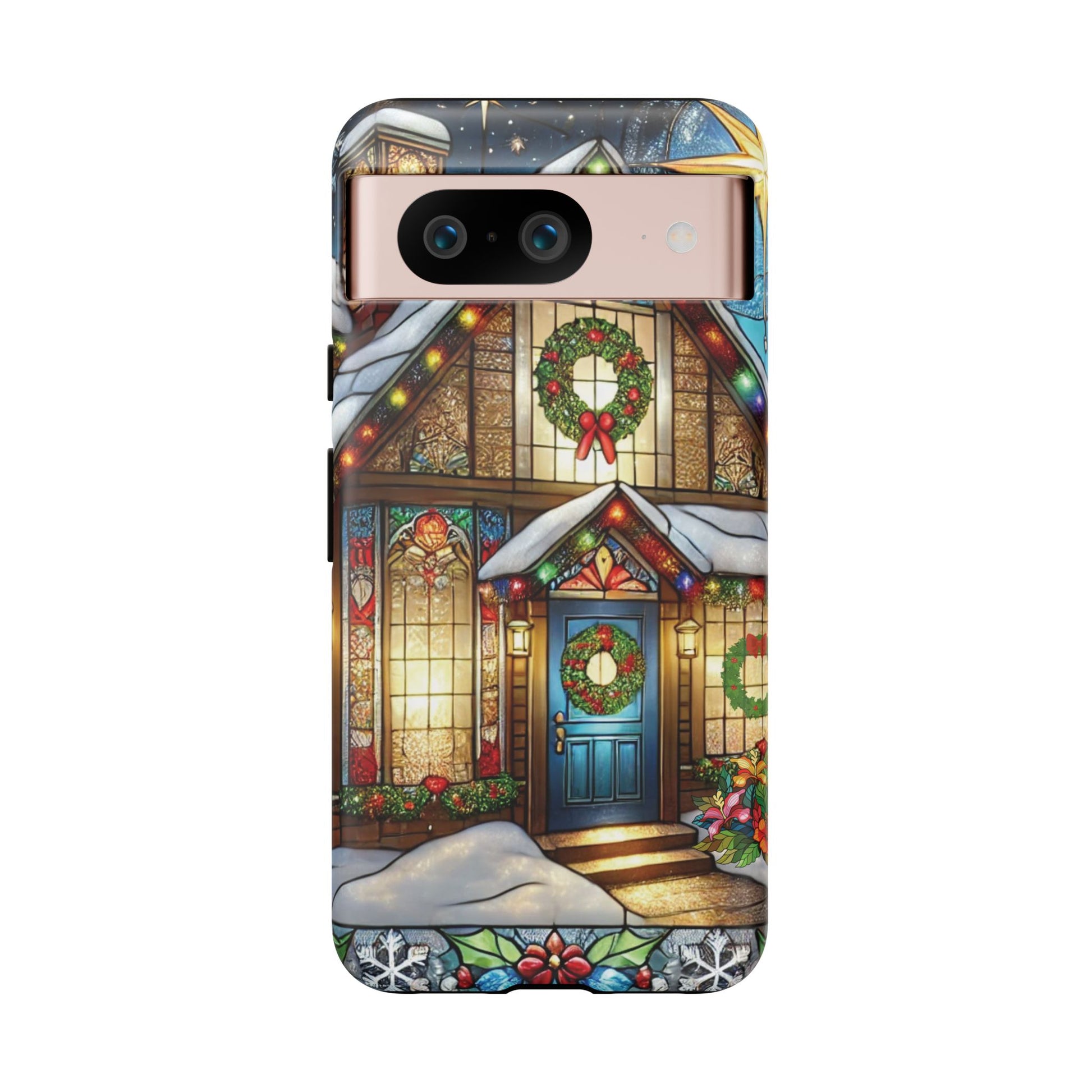 Stain Glass Christmas Phone Case Unique Holiday Protection for Your Device | Stylish & Durable Cover Gift for Her Phone 15, Samsung iPhone Samsung Accessory Gift for Her