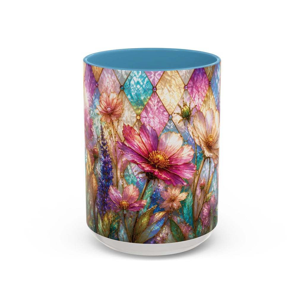 Floral Mosaic Accent Coffee Mug
