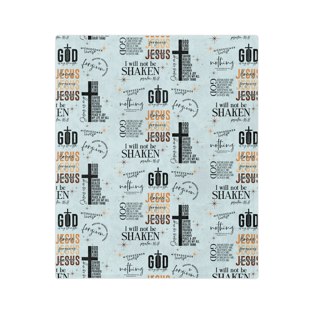 Couverture Citations Bibliques de Jésus – 100% Polyester Séchage Rapide, Peluche Douce, Couleurs Éclatantes Bords Ourlés, 2 Tailles – Jeté de Prière Chaleureux et Confortable Foi Chrétienne Fauteuil de Salon