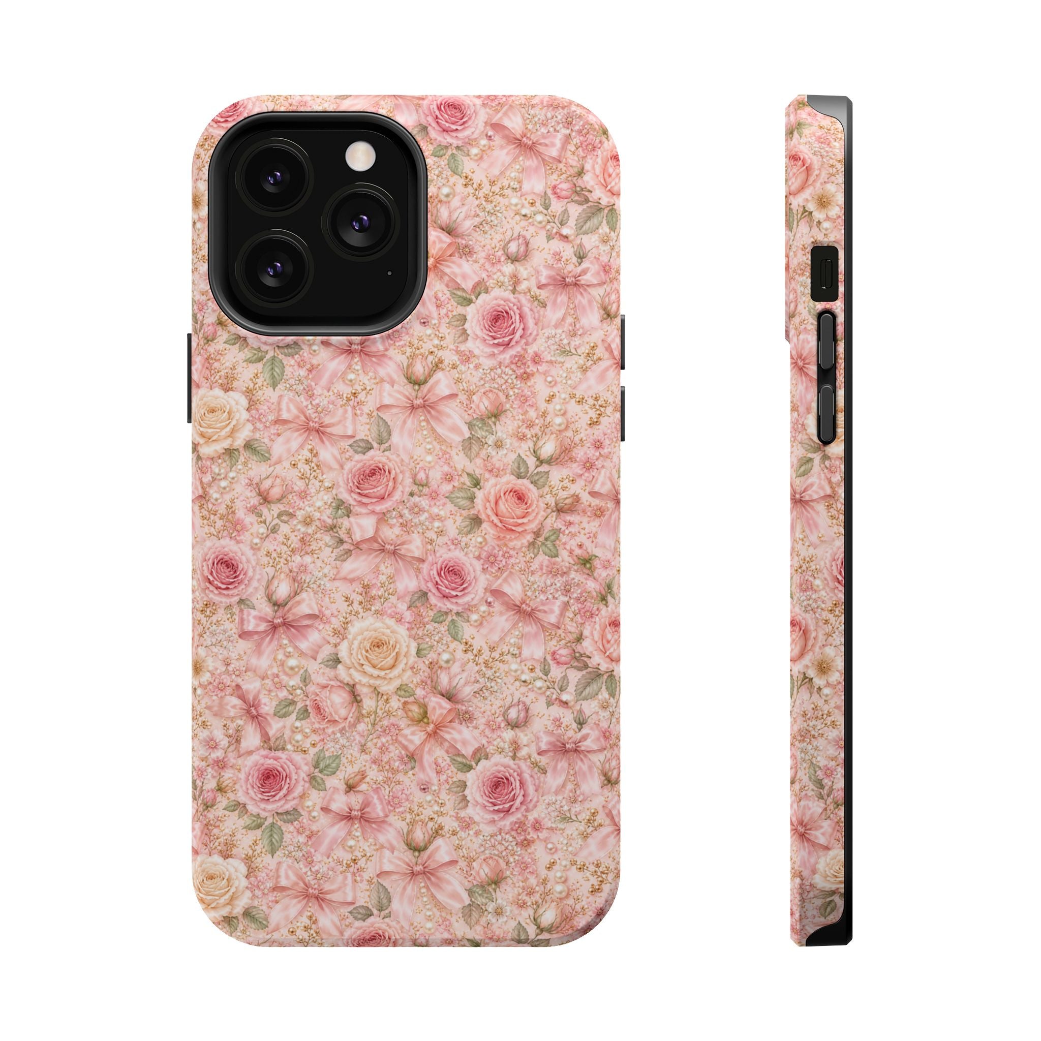 Floral Rose Pattern Magnetic Impact-Resistant Phone Case iPhone and Samsung