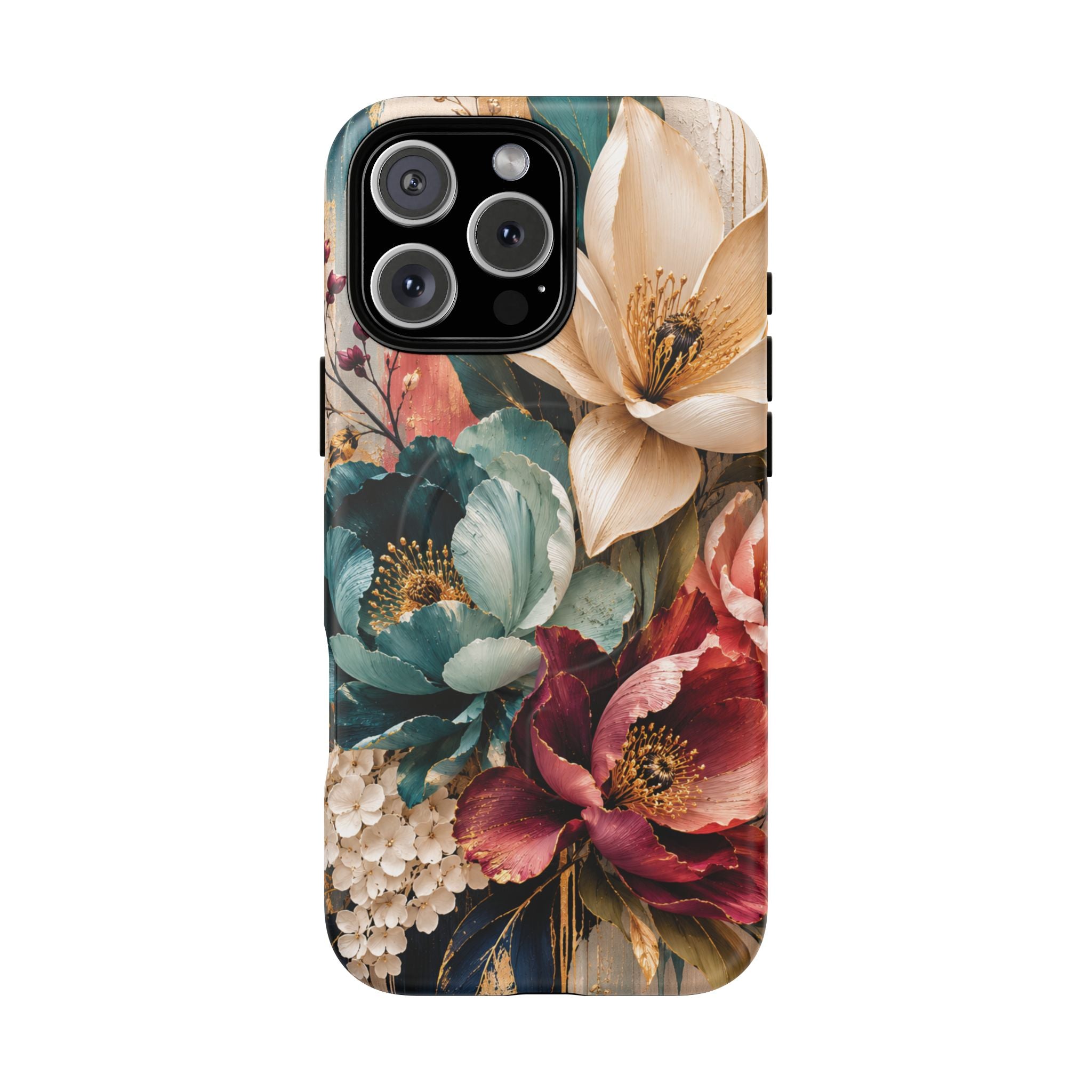 Vintage Floral Bouquet phone case Tough Magnetic Case Velvet Bloom Floral Art iPhone Case  Botanical Protective Case Samsung Modern Garden
