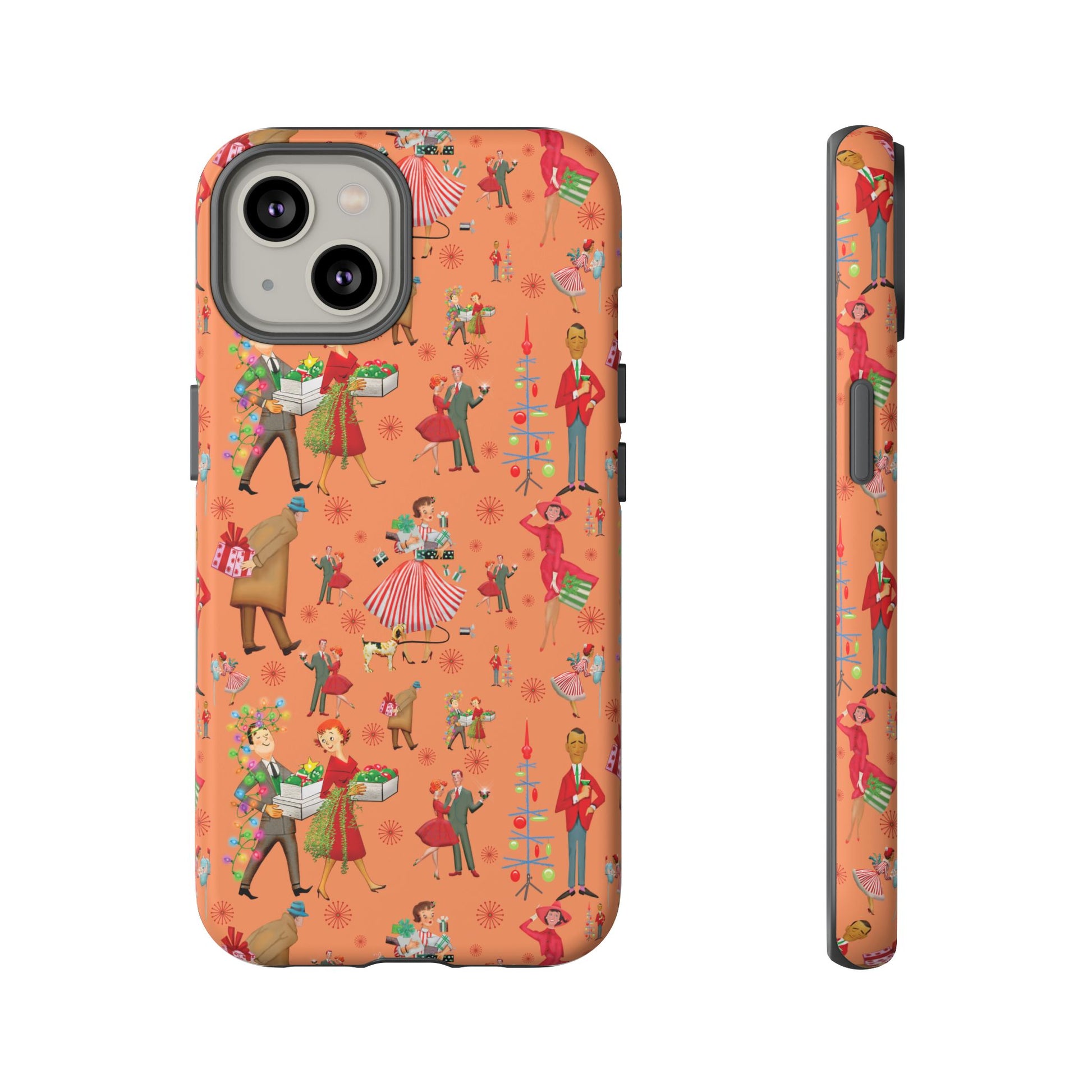 Retro Christmas 50s Phone Case Unique Holiday Protection for Your Device | Stylish & Durable Cover Gift for Her Phone 17, 16, 15, Samsung iPhone Accessory Gift for Her