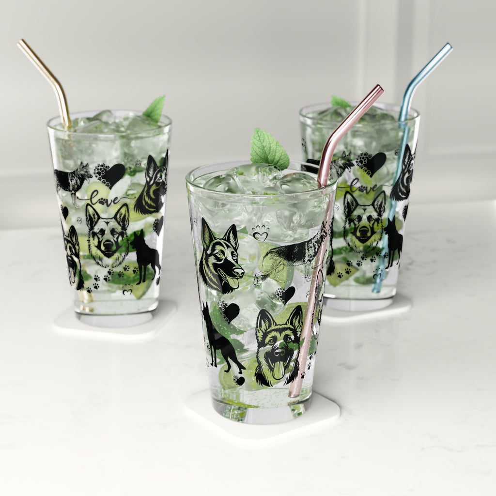 German Shepherd Pint Glass — 16 oz Glass for Dog Lovers