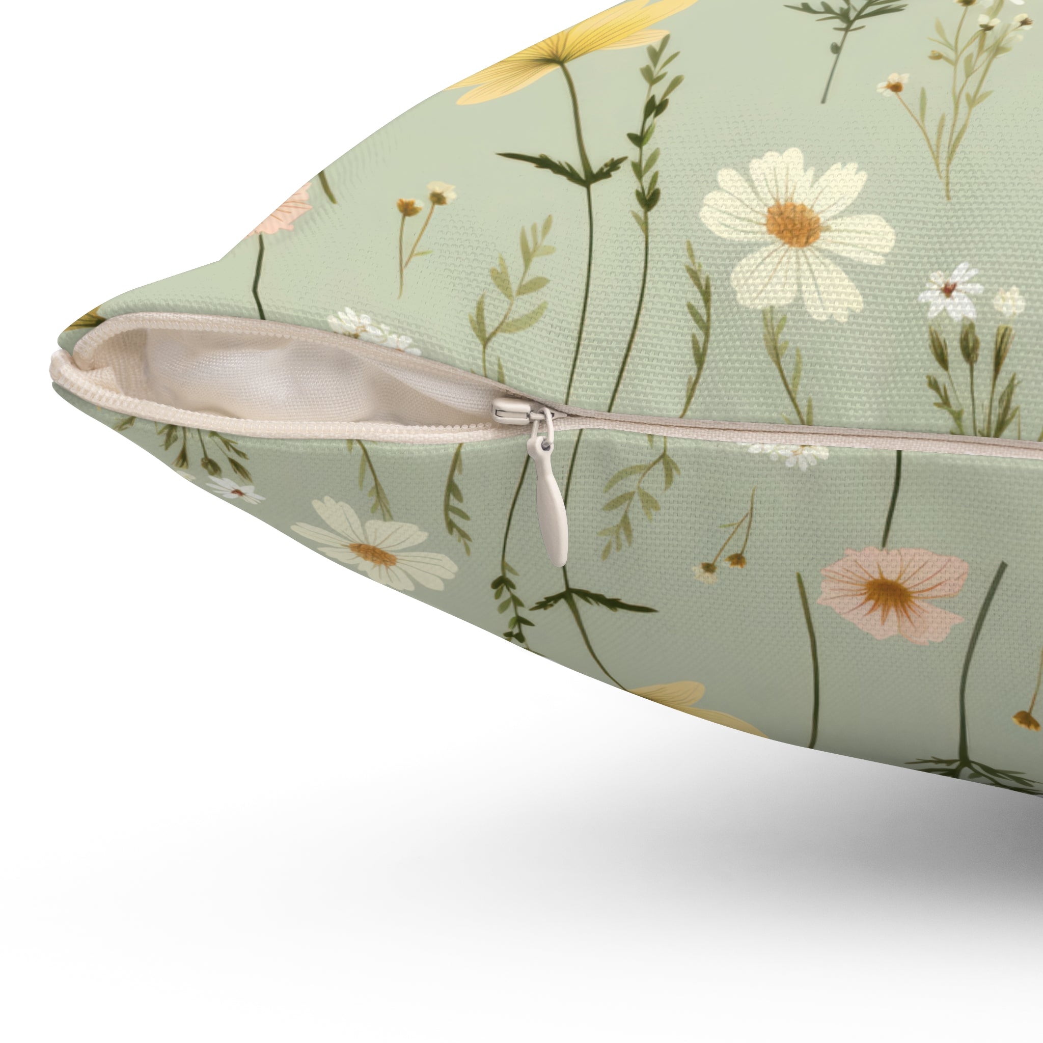 Boho Wildflowers Square Pillow Vibrant Floral Design Soft and Stylish Decorative Throw Pillow for Boho-Inspired Home DécorBridal Shower - MRSBYVALLE