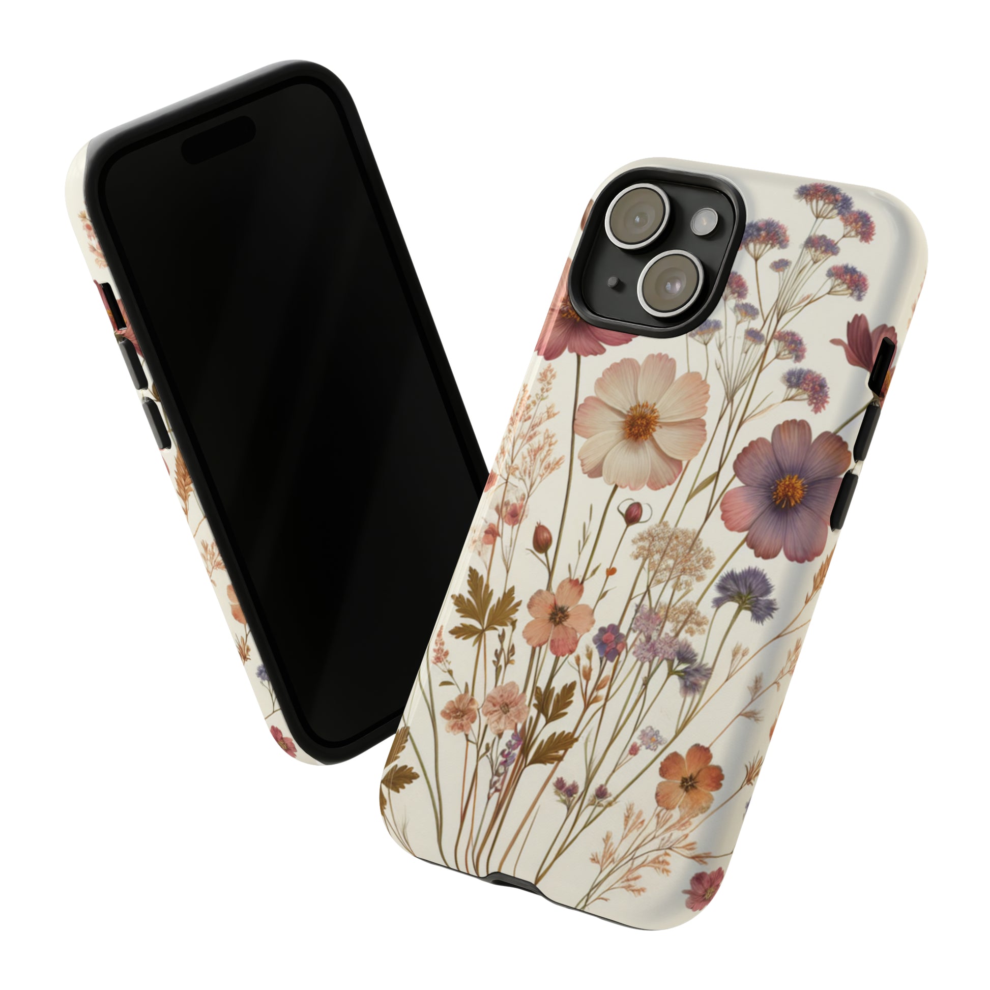 Wildflower Boho Luxury Phone Tough Case Floral Elegant Durable Stylish for Modern Devices iPhone 15, Samsung iPhone Samsung Accessory Gift for Her.