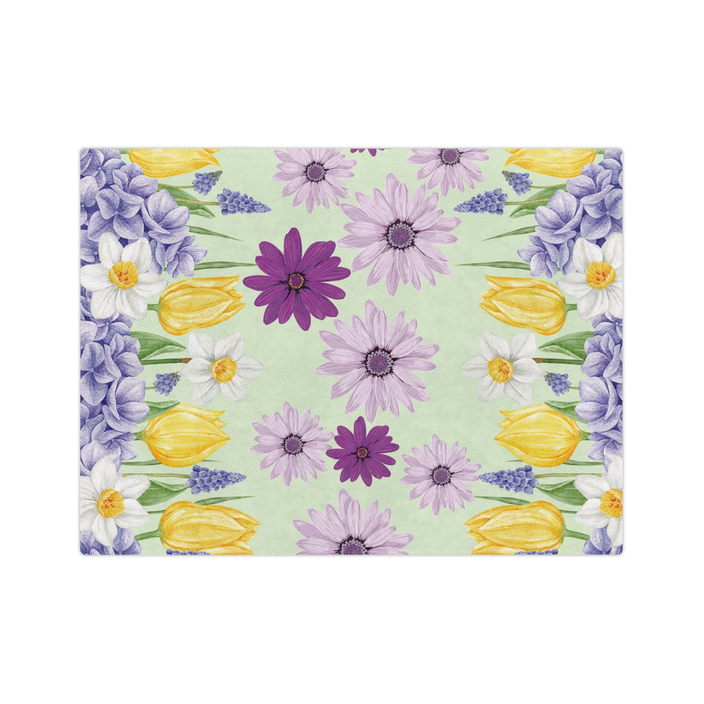 Lavender and Yellow Flower Throw Blanket – Cozy Soft Botanical Design for Bed, Couch, or Reading Nook, Perfect Gift for Nature Lovers & Home Refresh