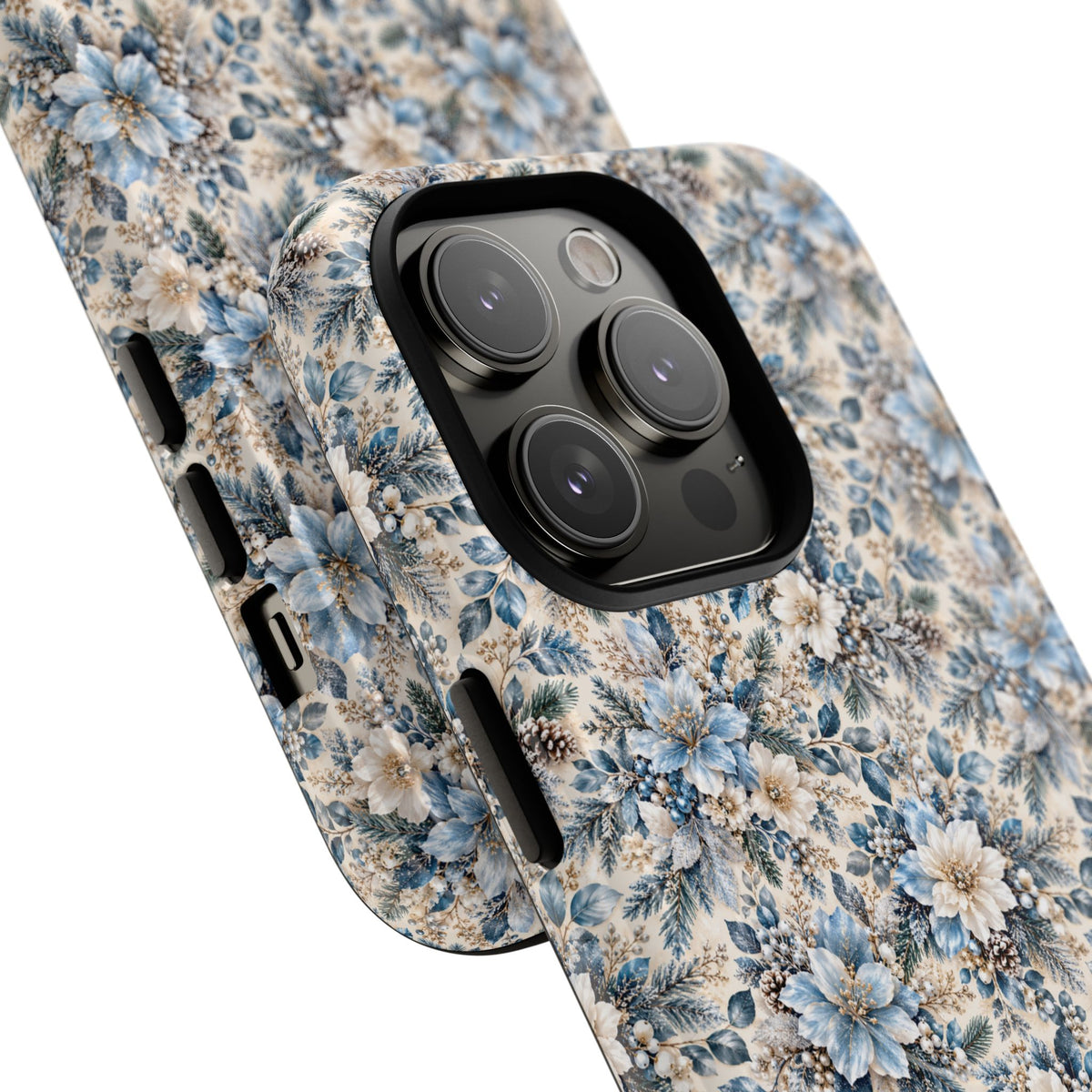 Icy Blue Floral MagSafe Tough Phone Case