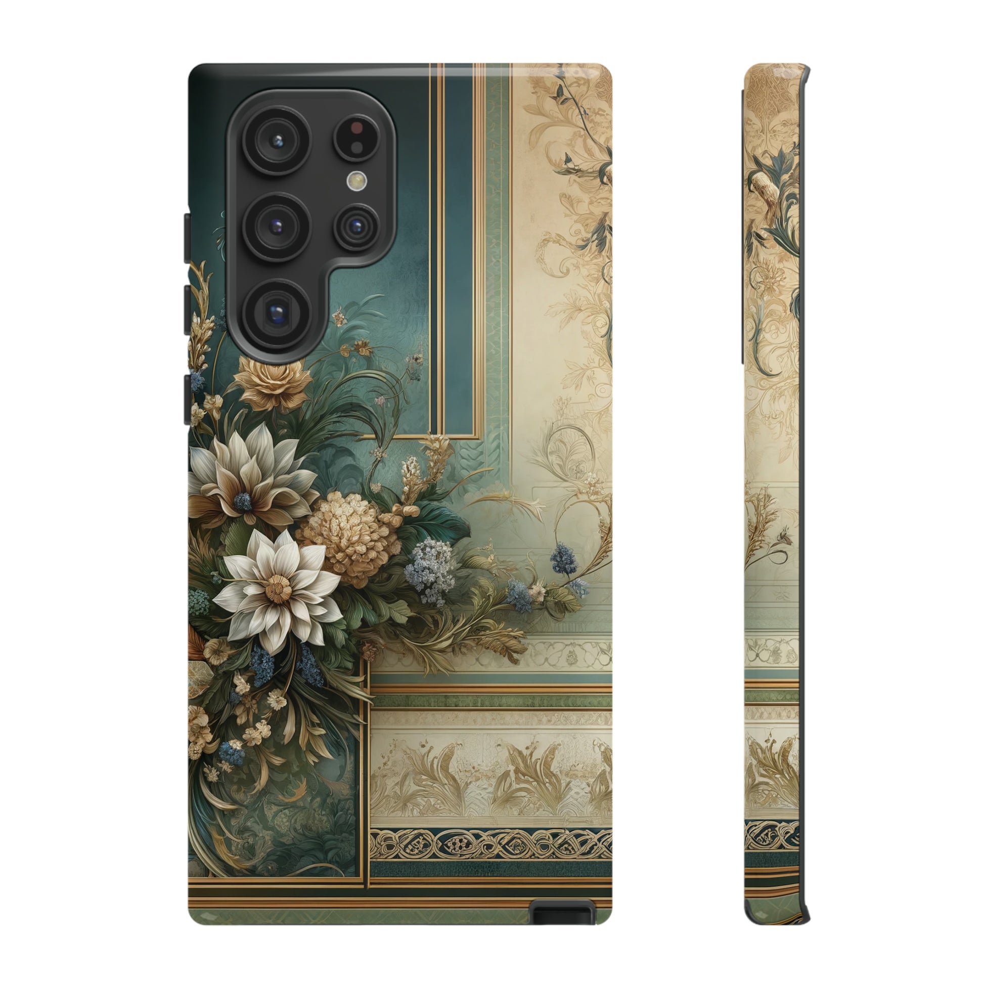 Victorian Floral Boho Luxury Phone Tough Case Floral Elegant Durable Stylish for Modern Devices iPhone 15, Samsung iPhone Samsung Accessory Gift for Her.
